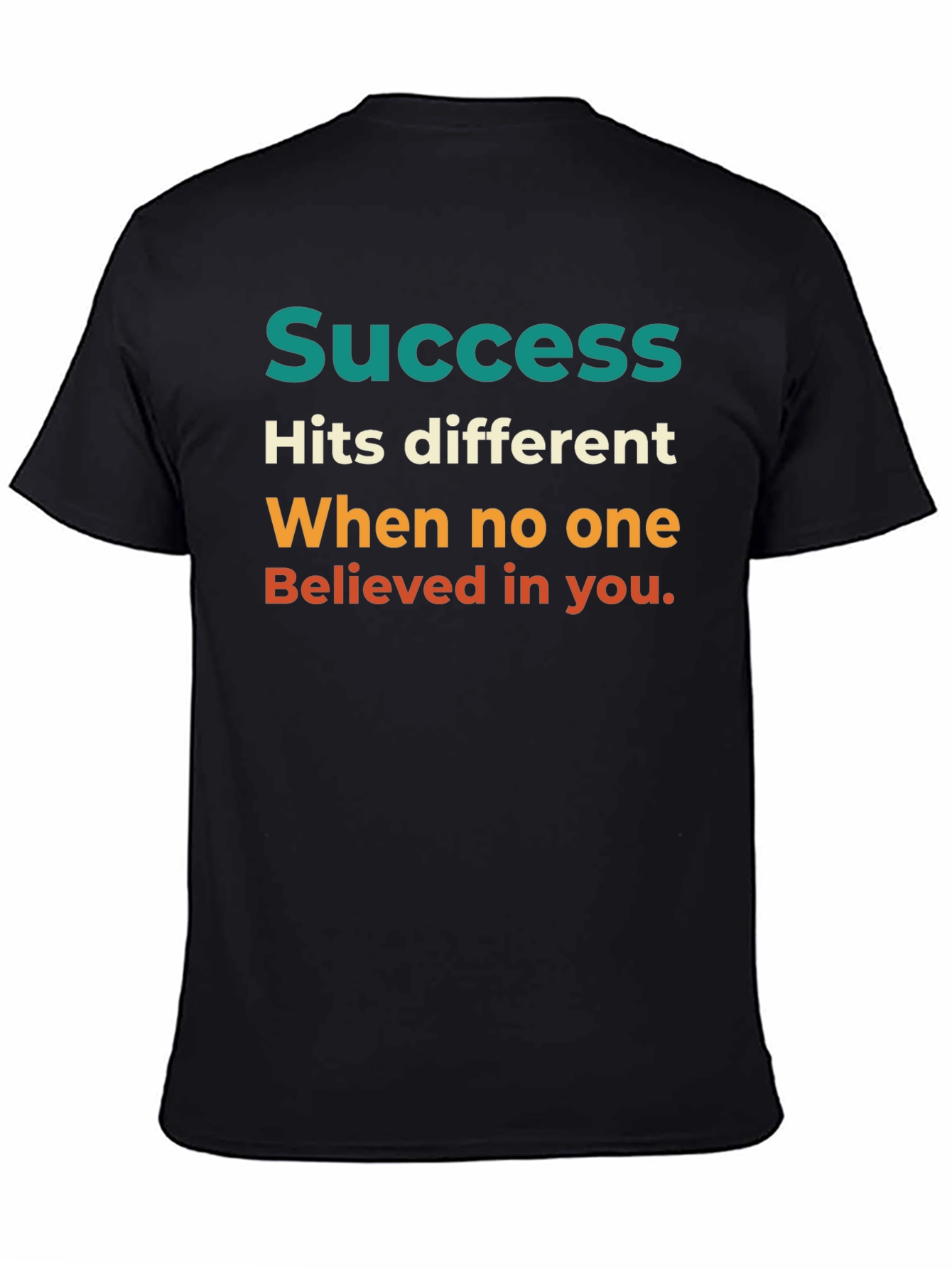 Black Success Motivational Graphic T-Shirt view 4