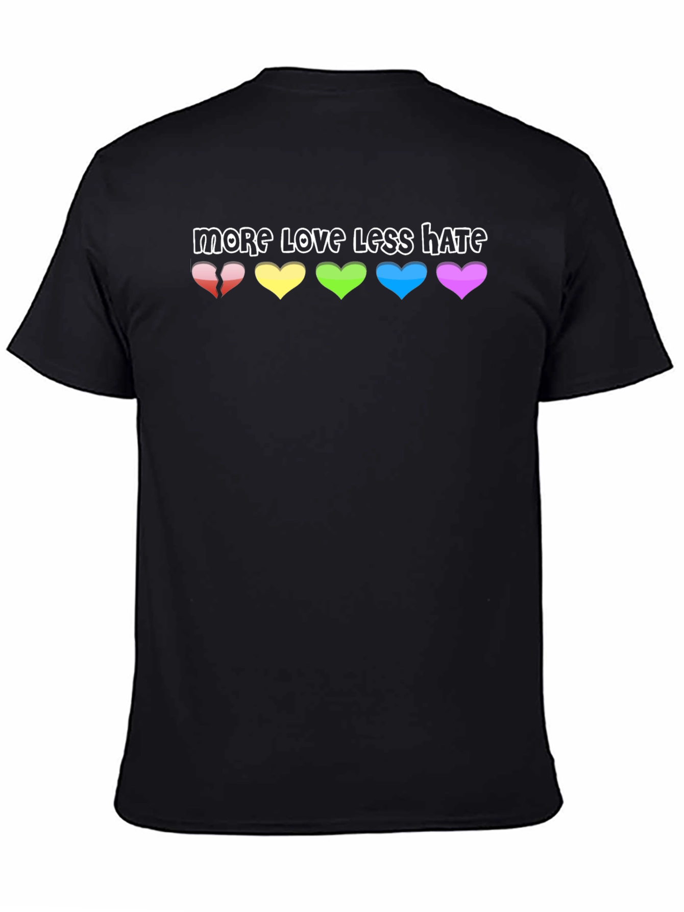 Black More Love Less Hate Graphic Tee view 4