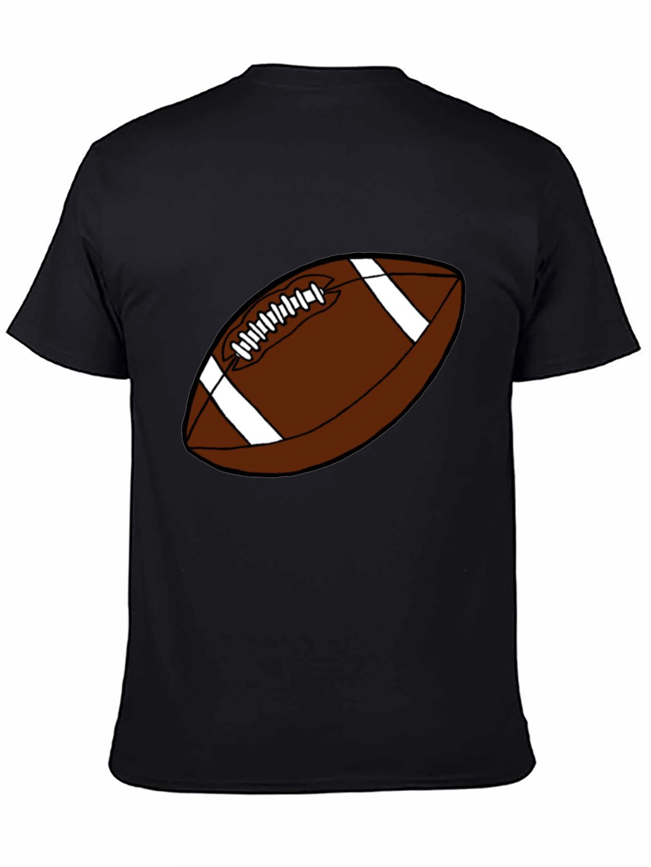 Black Football Graphic T-Shirt - Black Casual Tee view 4