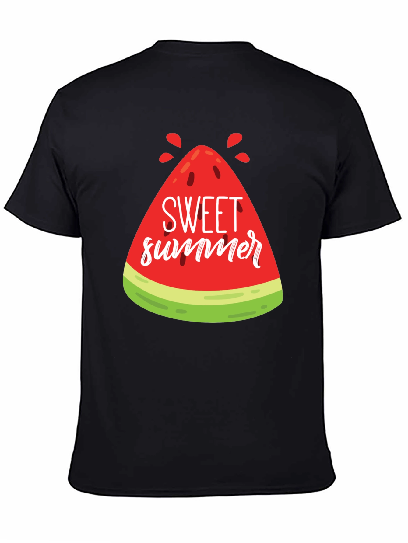 Black Sweet Summer Watermelon Graphic Tee view 4