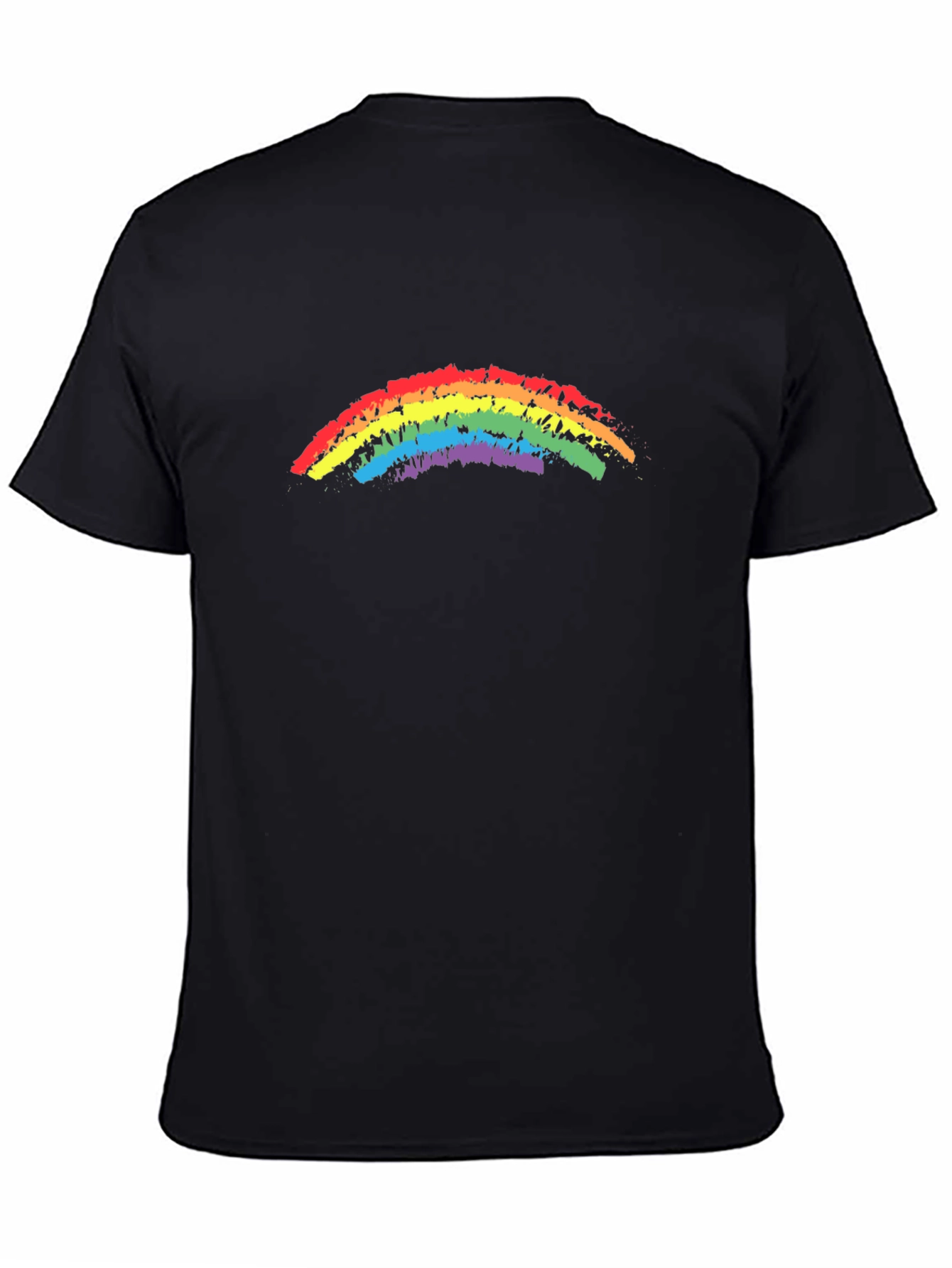 Black Rainbow Pride T-Shirt - Black Cotton Blend view 4