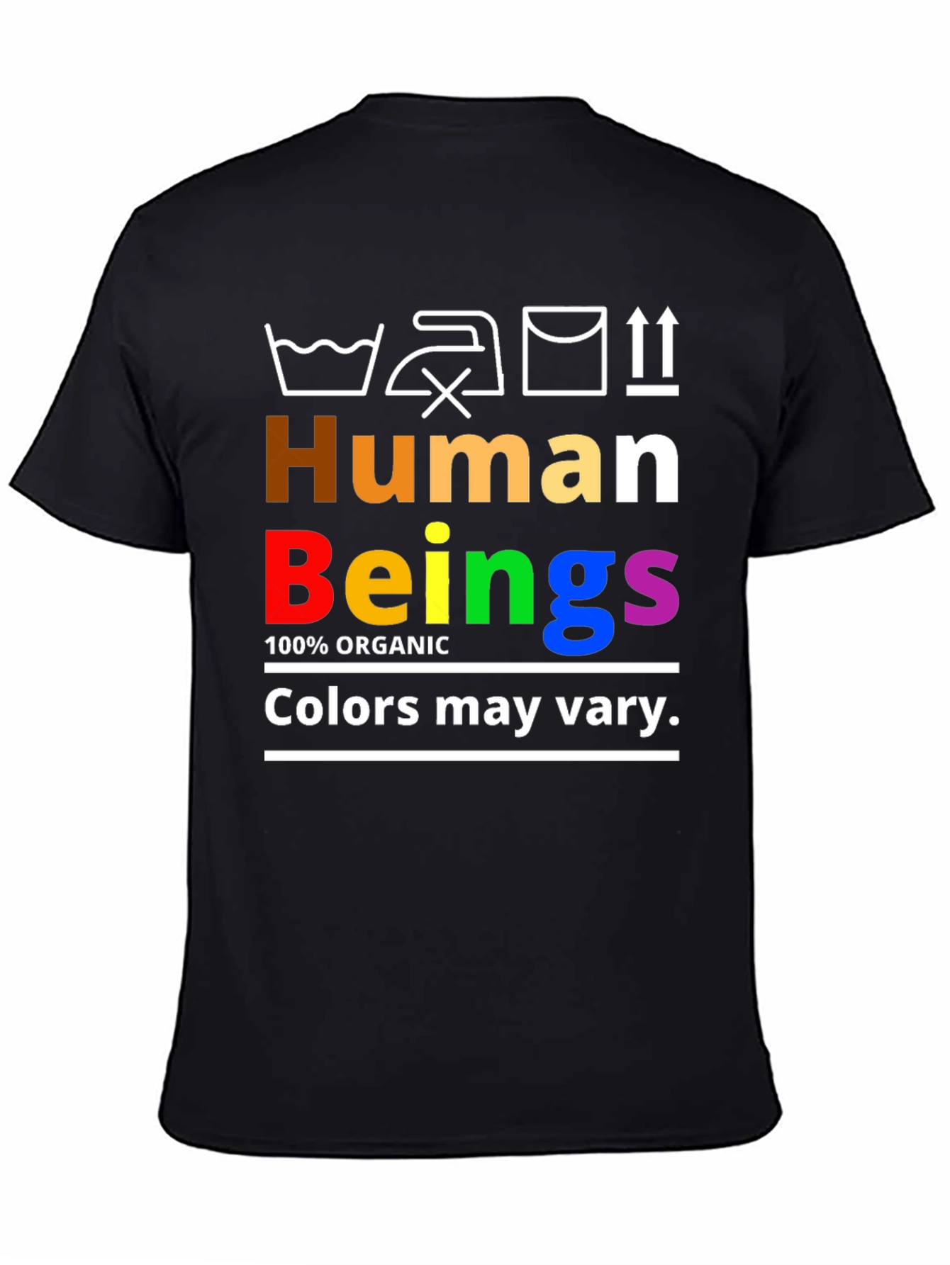 Black Human Beings Organic Rainbow Pride T-Shirt view 4