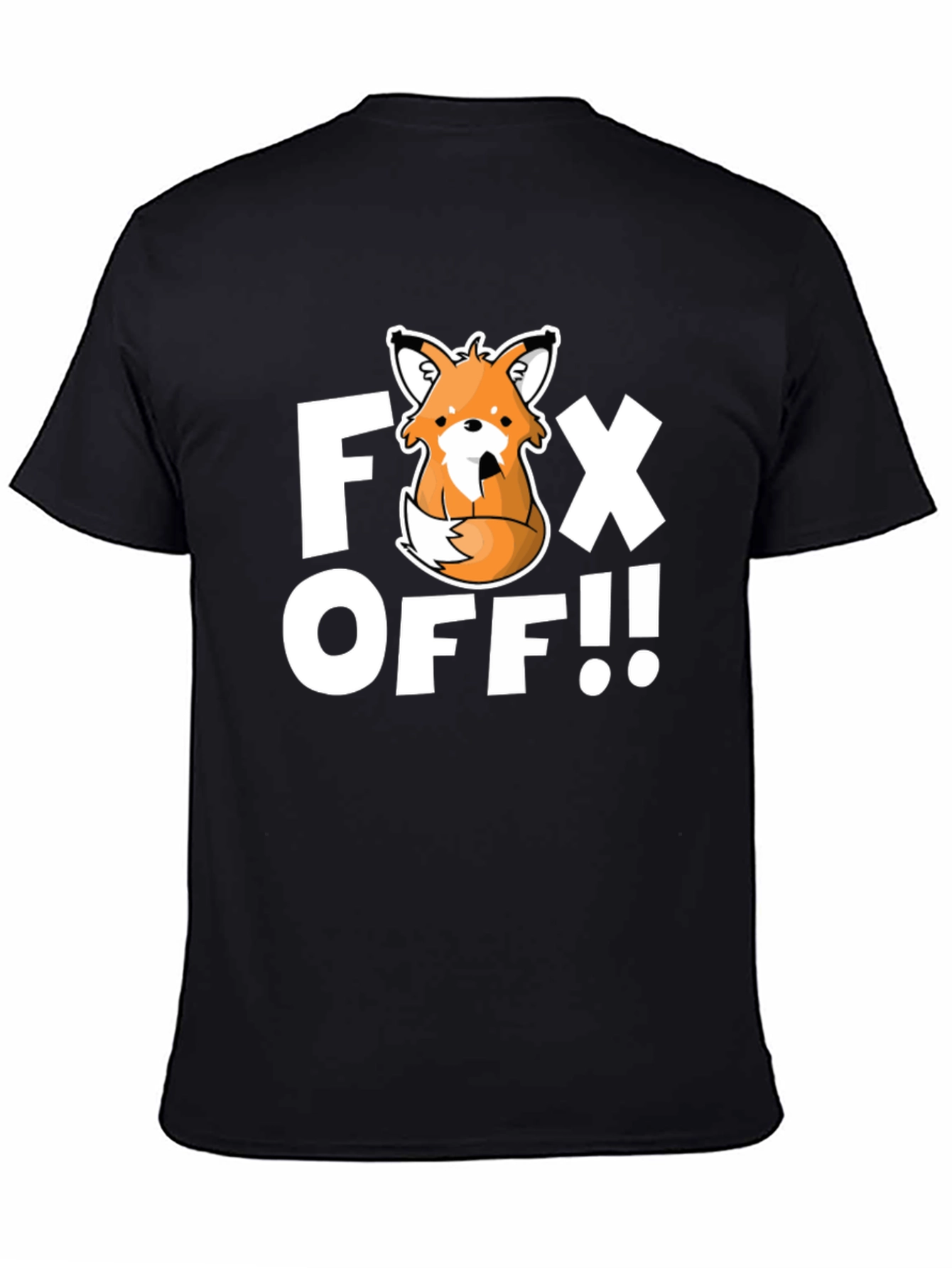 Black Fox Off Graphic T-Shirt - Funny Novelty Tee view 4
