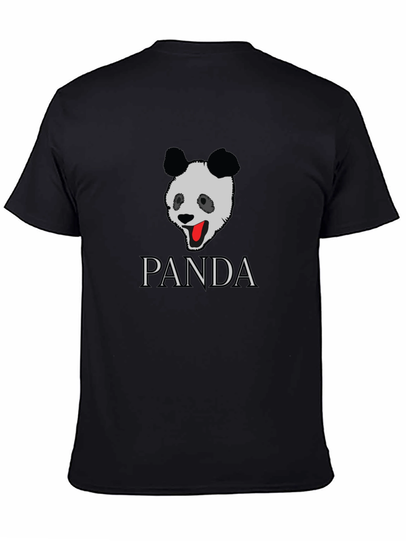Black PANDA Graphic Tee - Stylish Black T-Shirt view 4