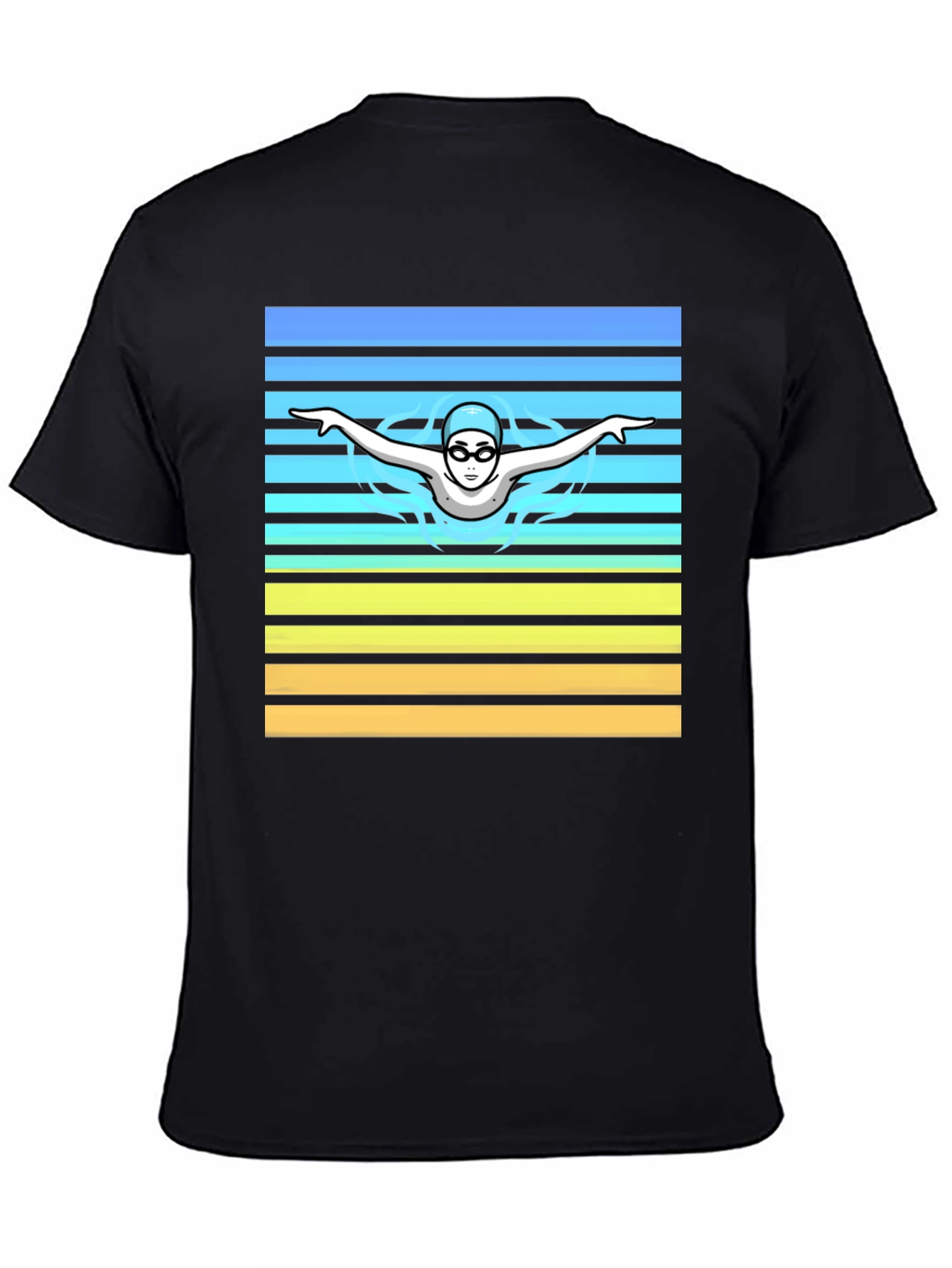 Black Swimmer Graphic Tee - Retro Style view 4
