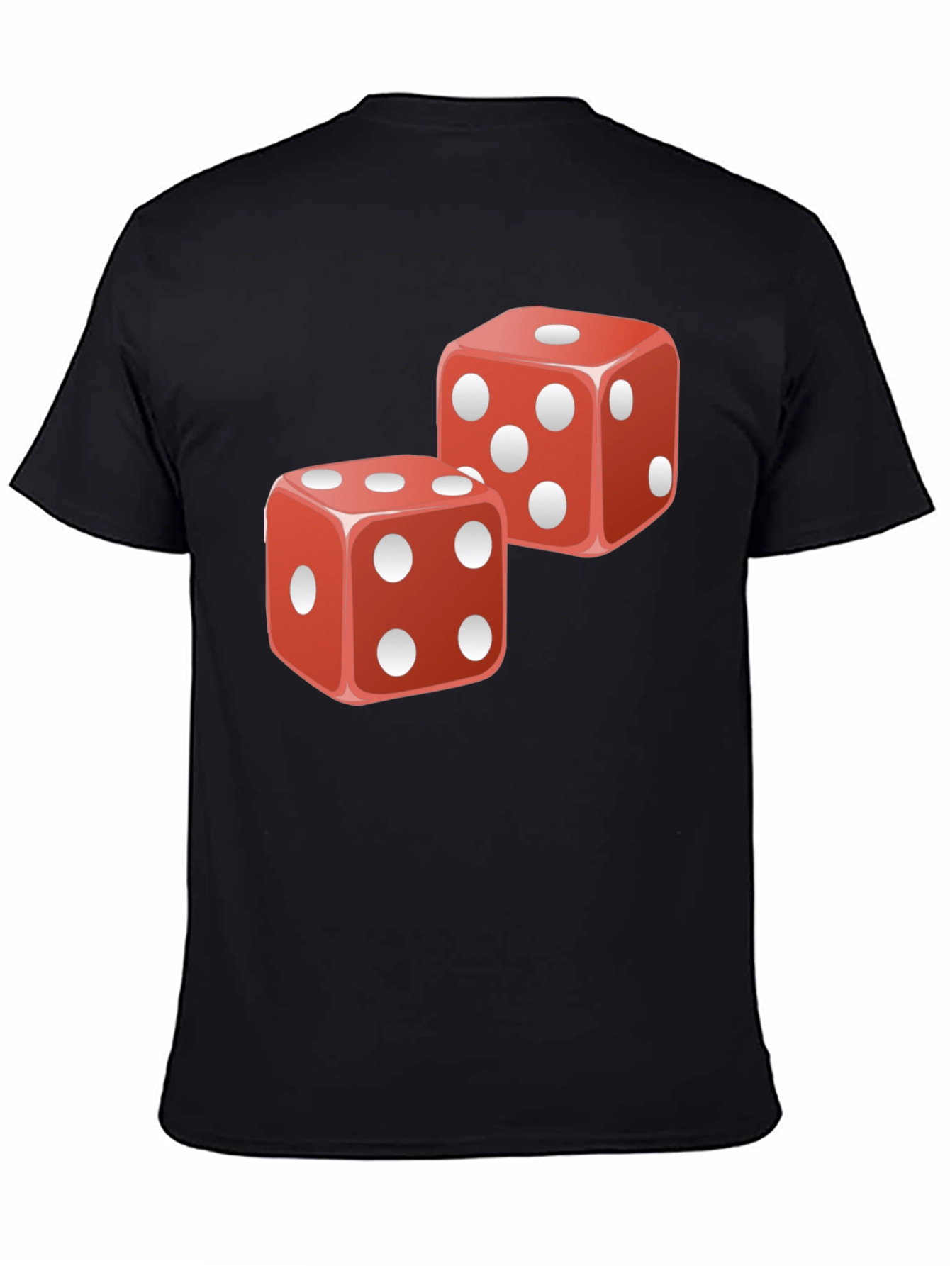 Lucky Dice Graphic T-Shirt - Black Cotton Tee - 4