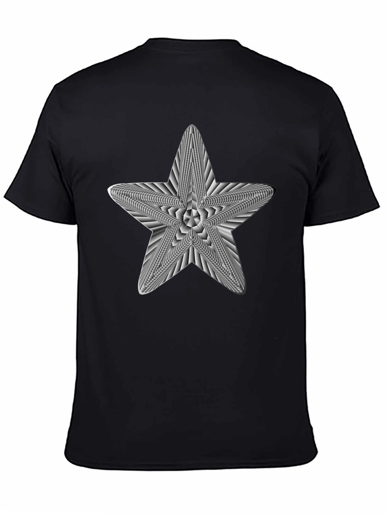 Black Optical Illusion Star Graphic Tee view 4