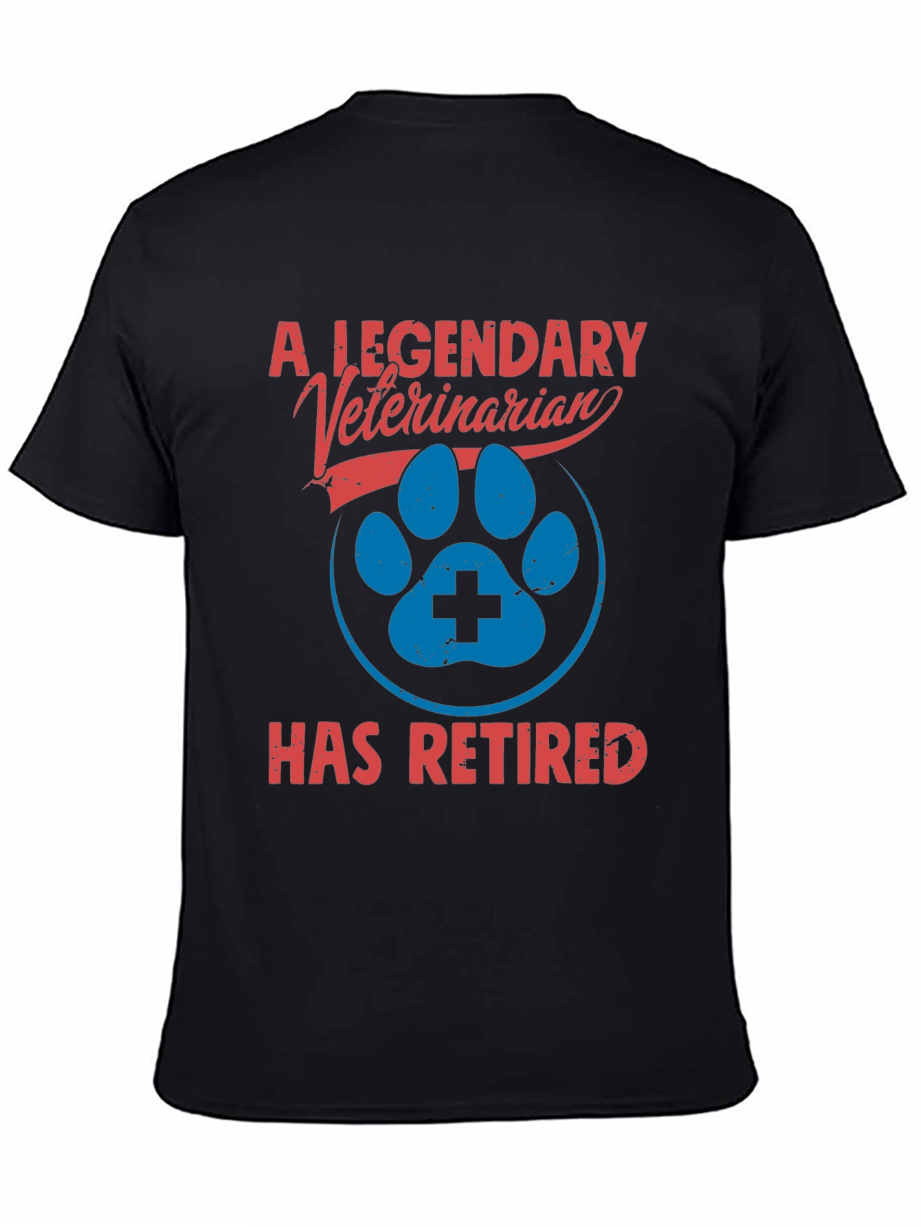 Black Legendary Veterinarian Retired T-Shirt view 4