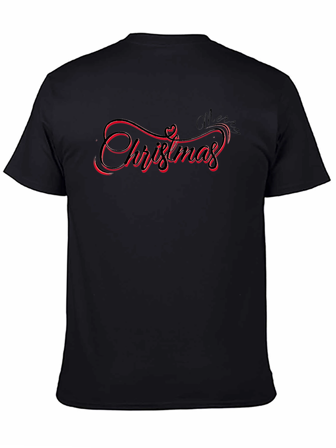 Black Christmas Script Black T-Shirt view 4