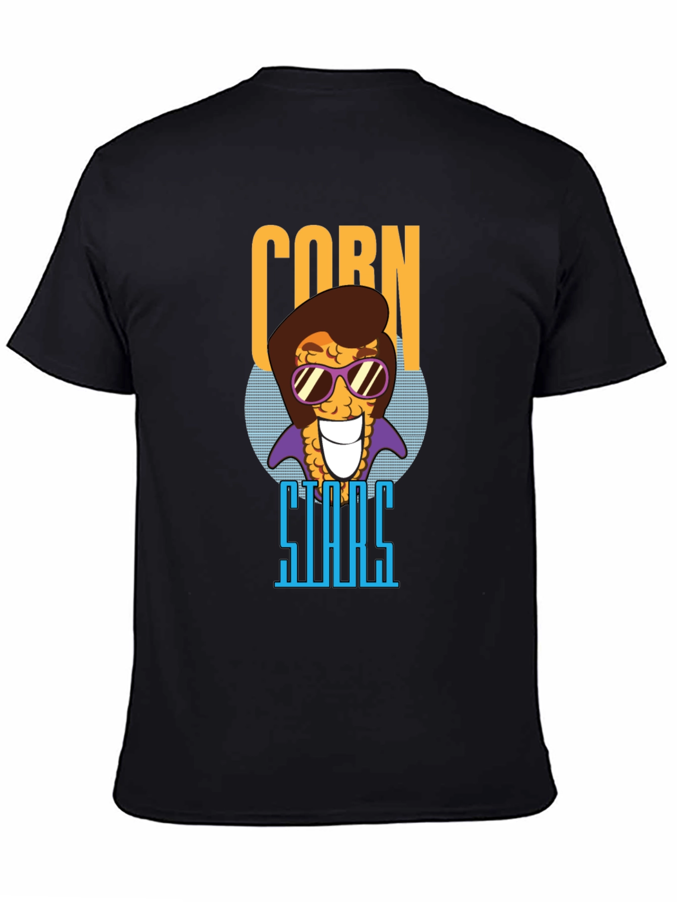 Black Corn Stars Graphic T-Shirt - Funny Foodie Tee view 4
