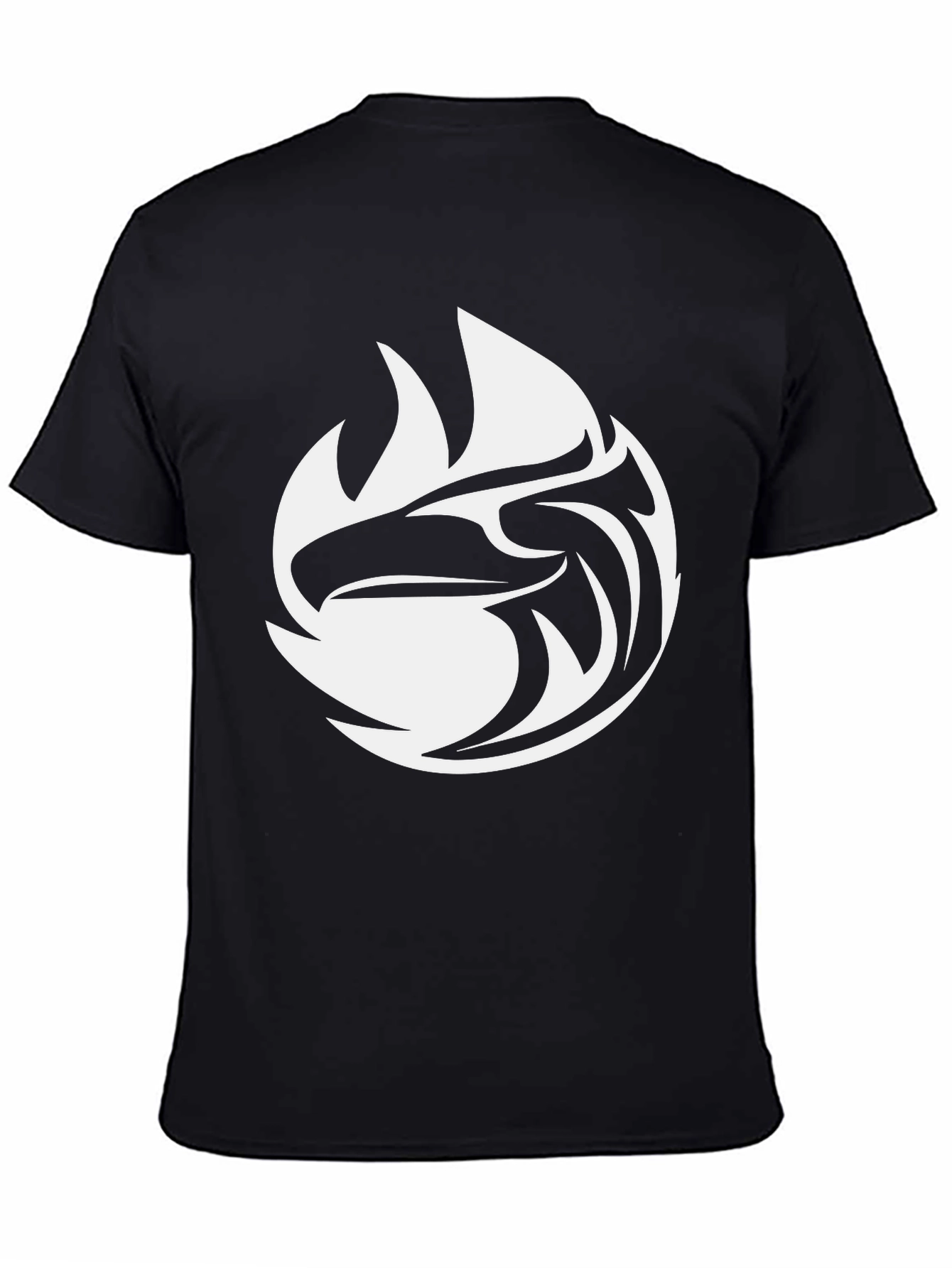 Black Black Tee with White Eagle Graphic view 4