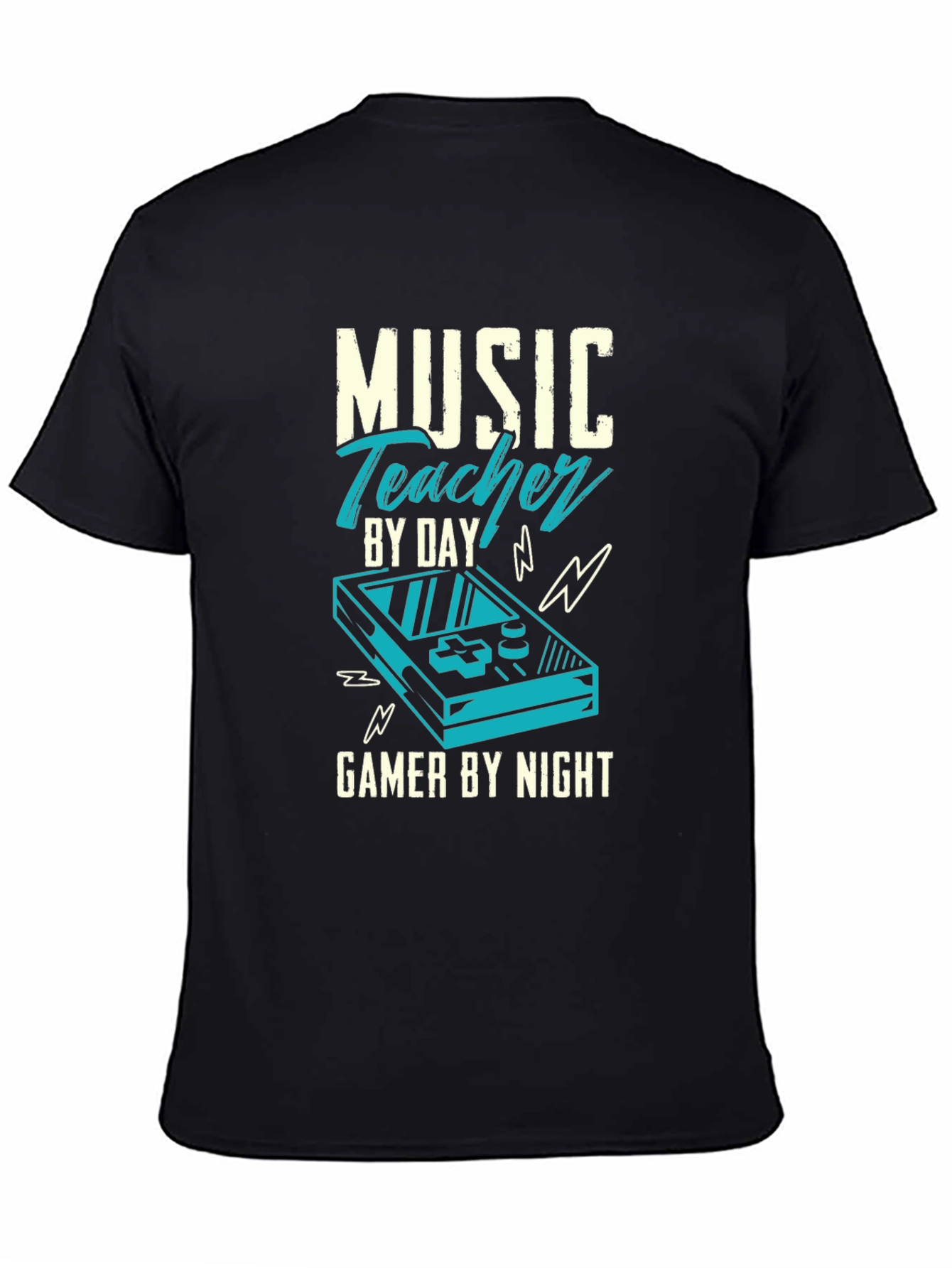 Black Music Teacher Gamer T-Shirt view 4