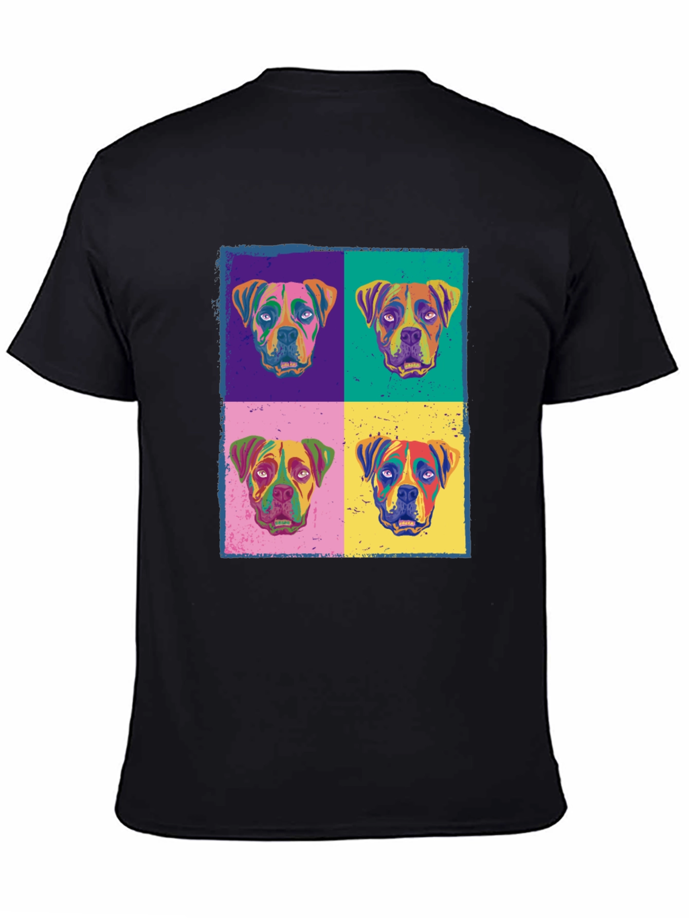 Black Dog Pop Art Print Black T-Shirt view 4
