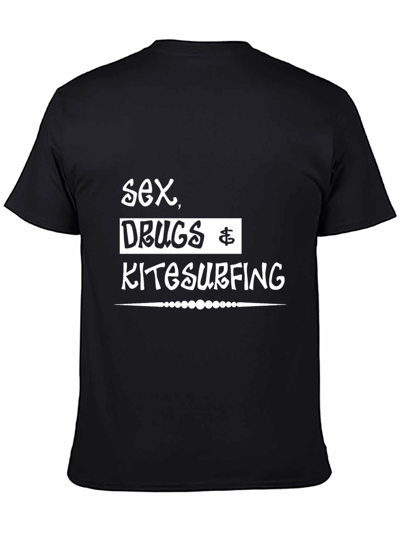 Black Sex Drugs Kitesurfing Graphic T-Shirt view 4