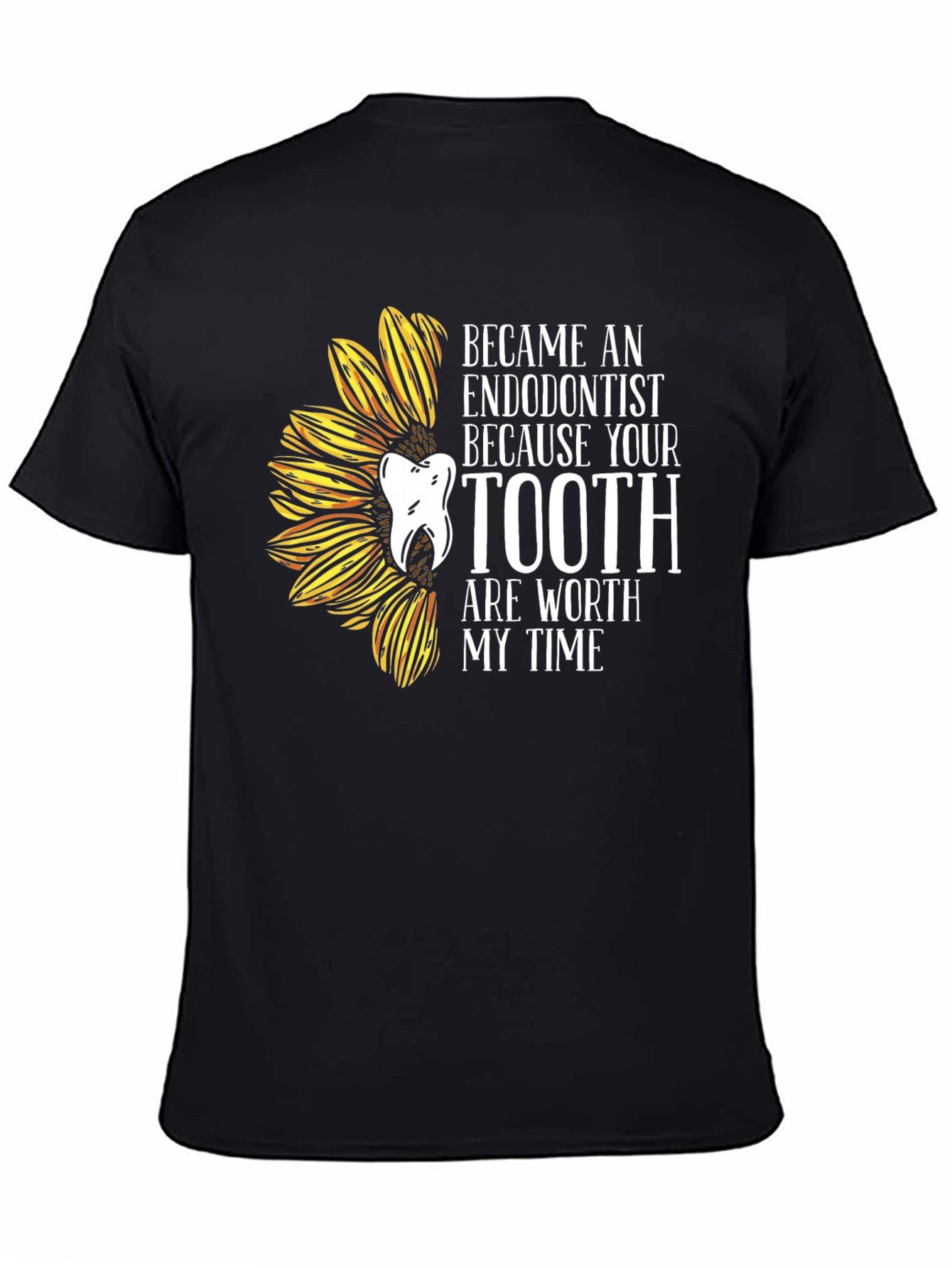 Black Endodontist Sunflower Graphic Tee view 4
