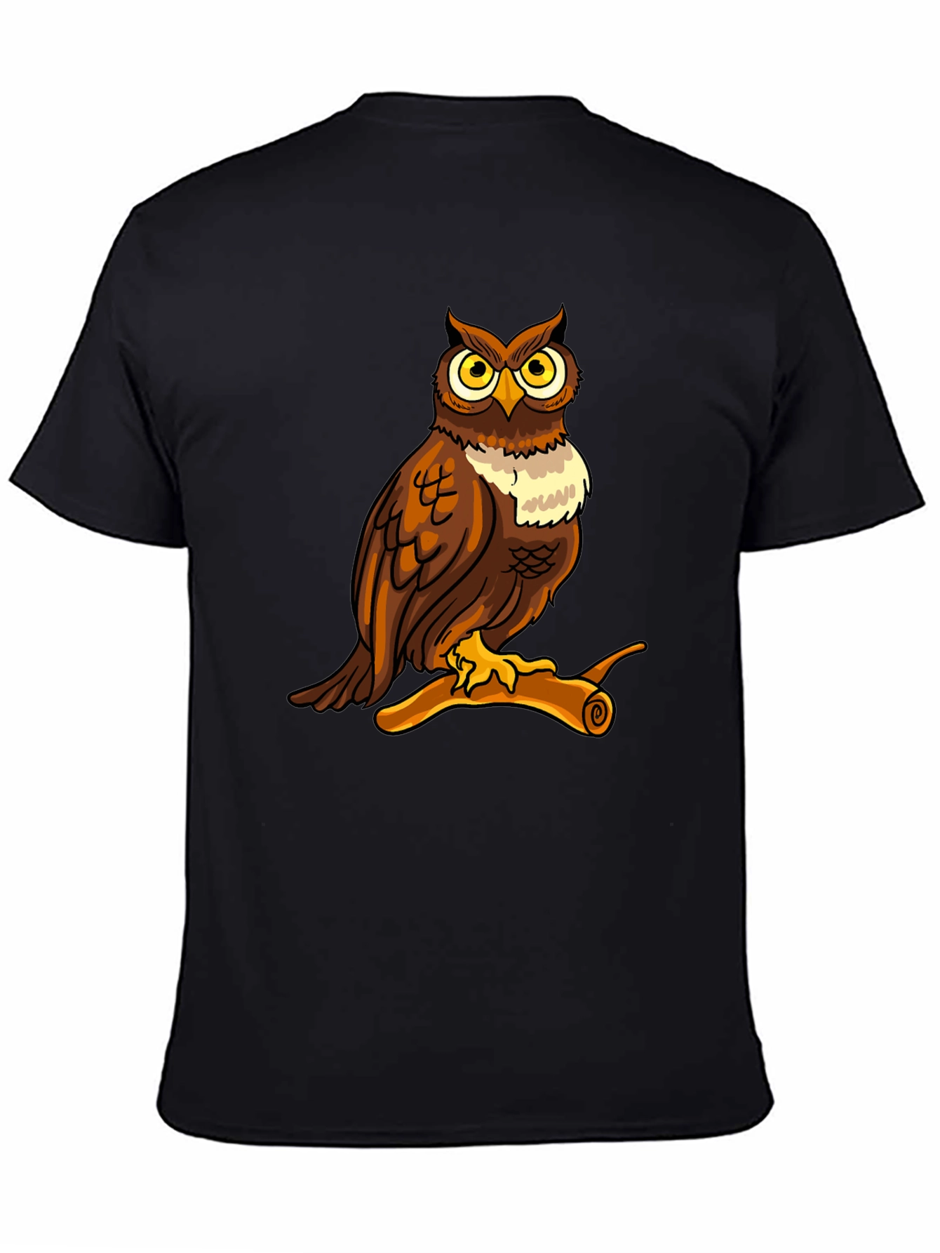 Black Owl Graphic Print Crew Neck T-Shirt view 4