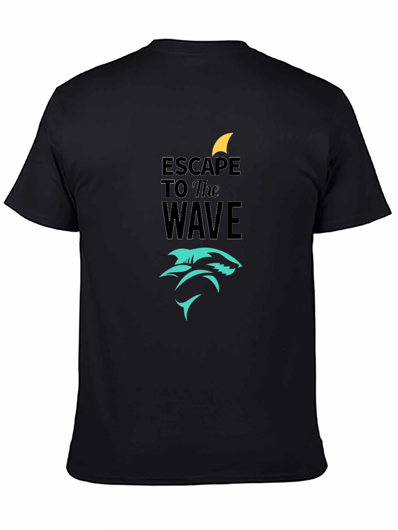 Black Escape to the Wave Black Graphic Tee view 4