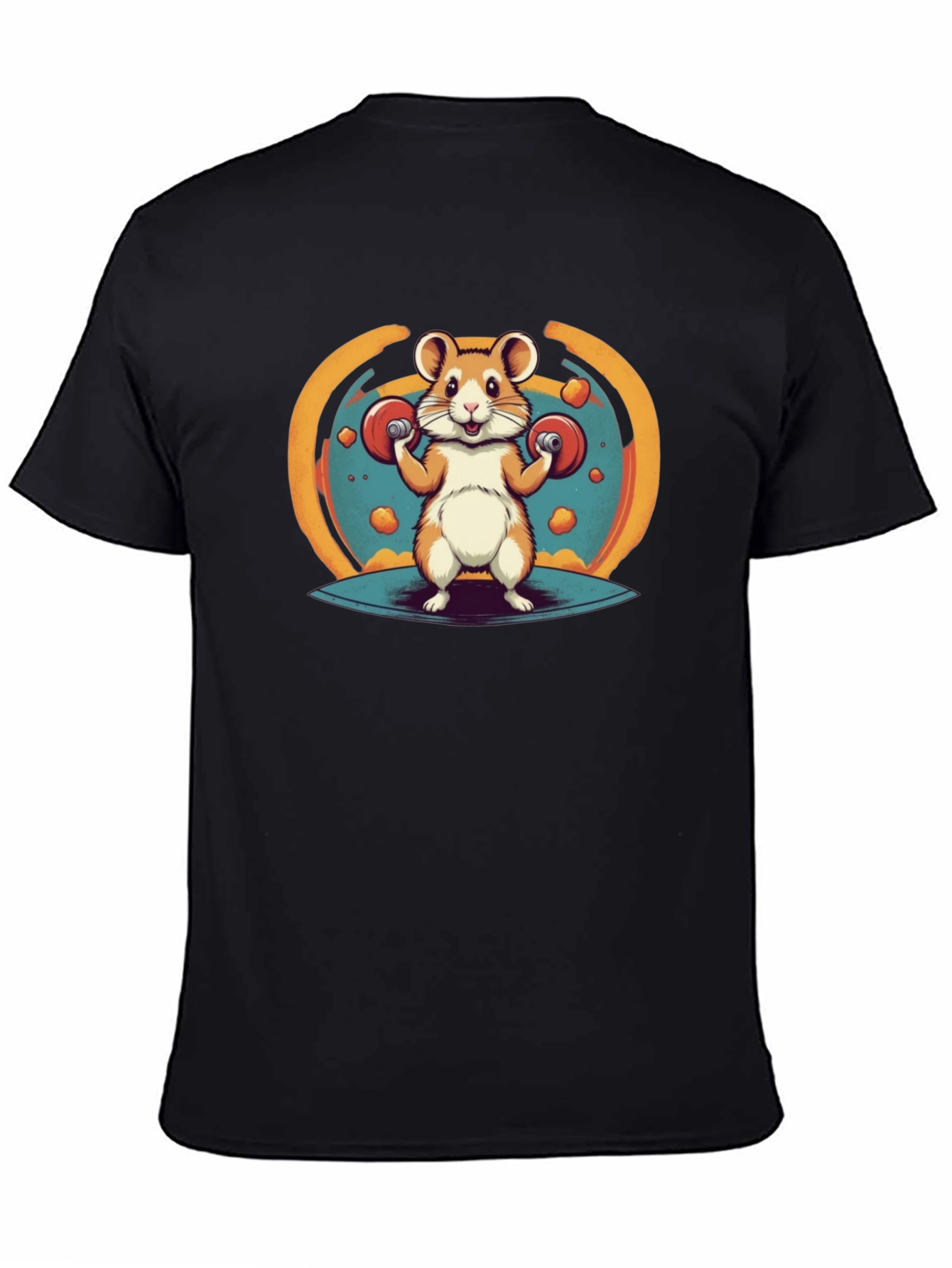Black Hamster Gym T-Shirt - Funny Workout Tee view 4