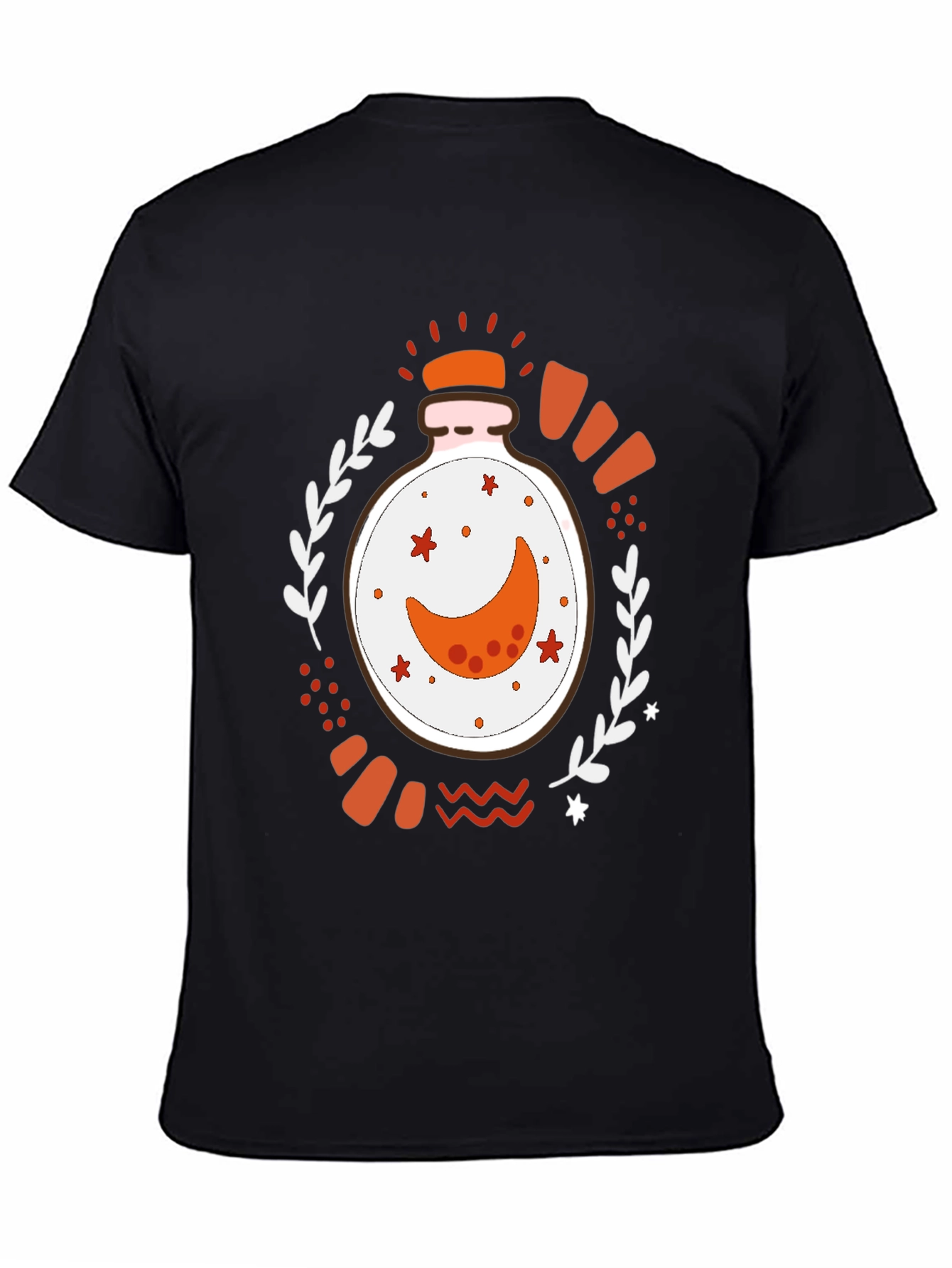 Black Mystic Moon Potion Graphic Tee - Black Cotton Blend view 4