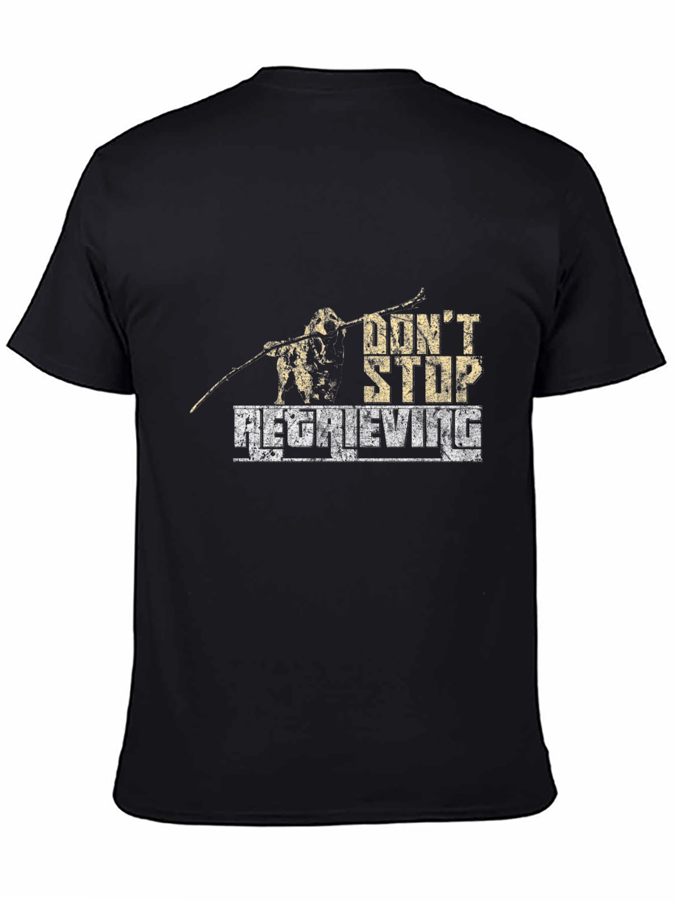 Black Don't Stop Retrieving Men's Black Graphic T-Shirt view 4