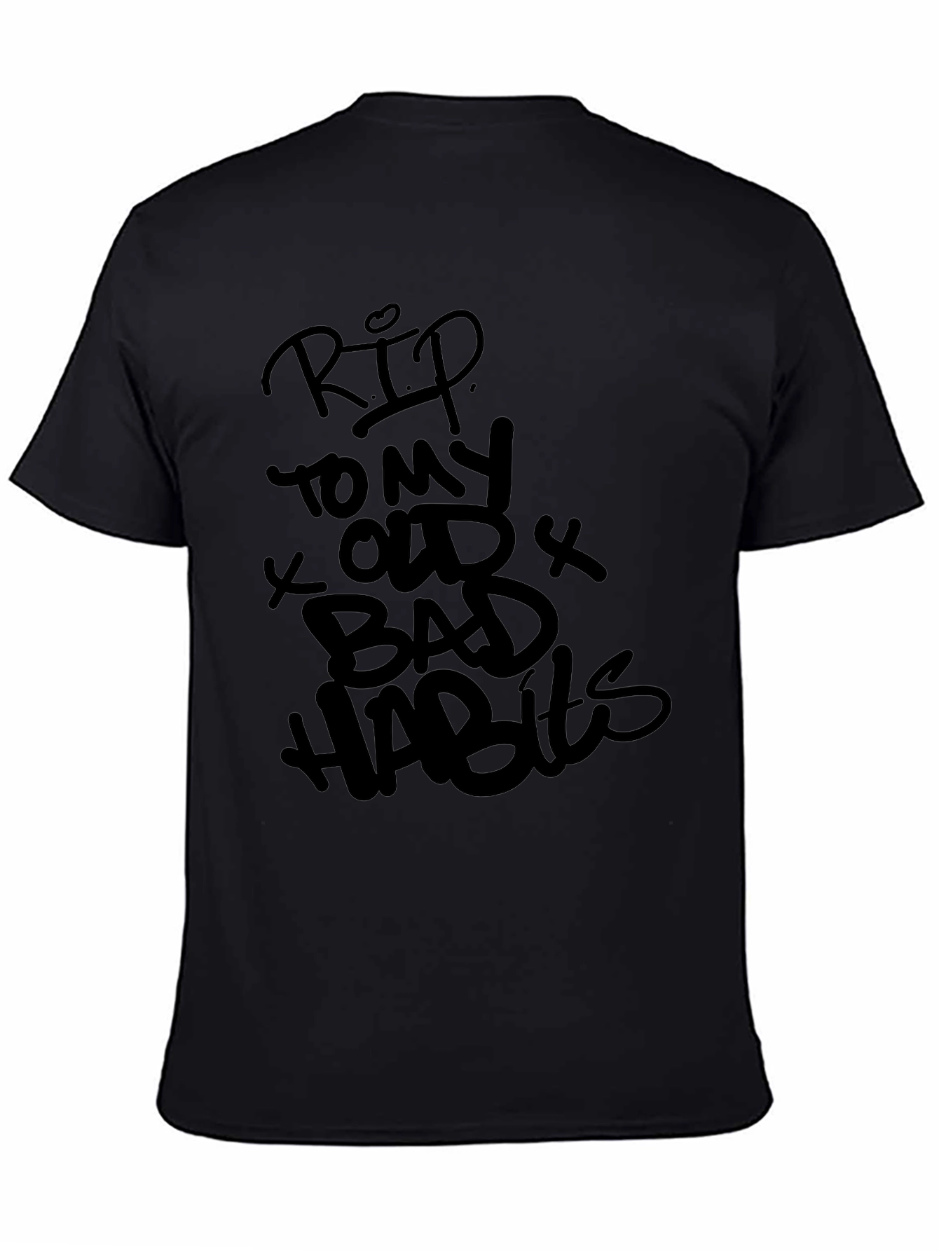 Black RIP Old Habits Black Graphic Tee - Casual Style view 4