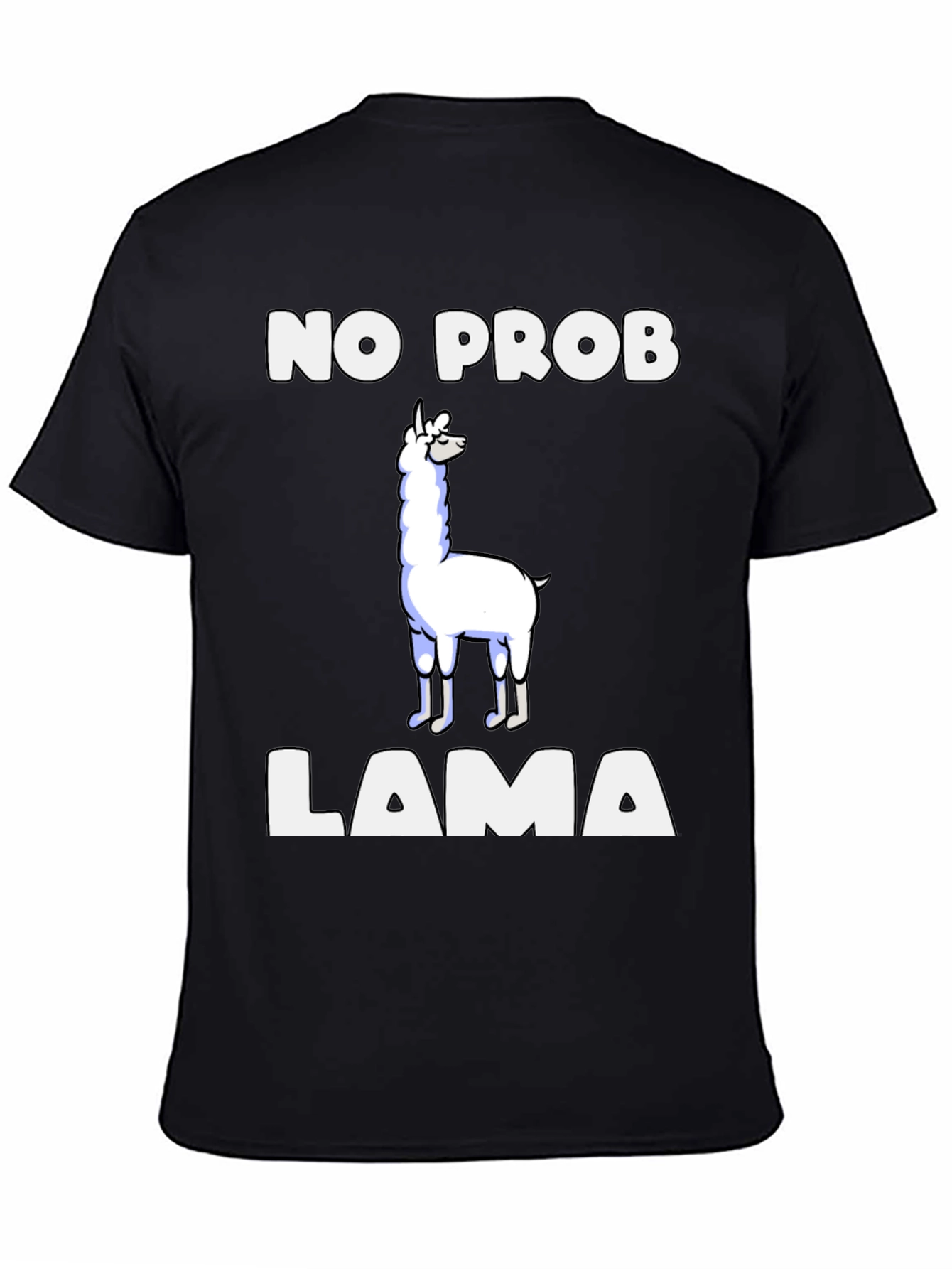 Black No Prob Llama T-Shirt view 4