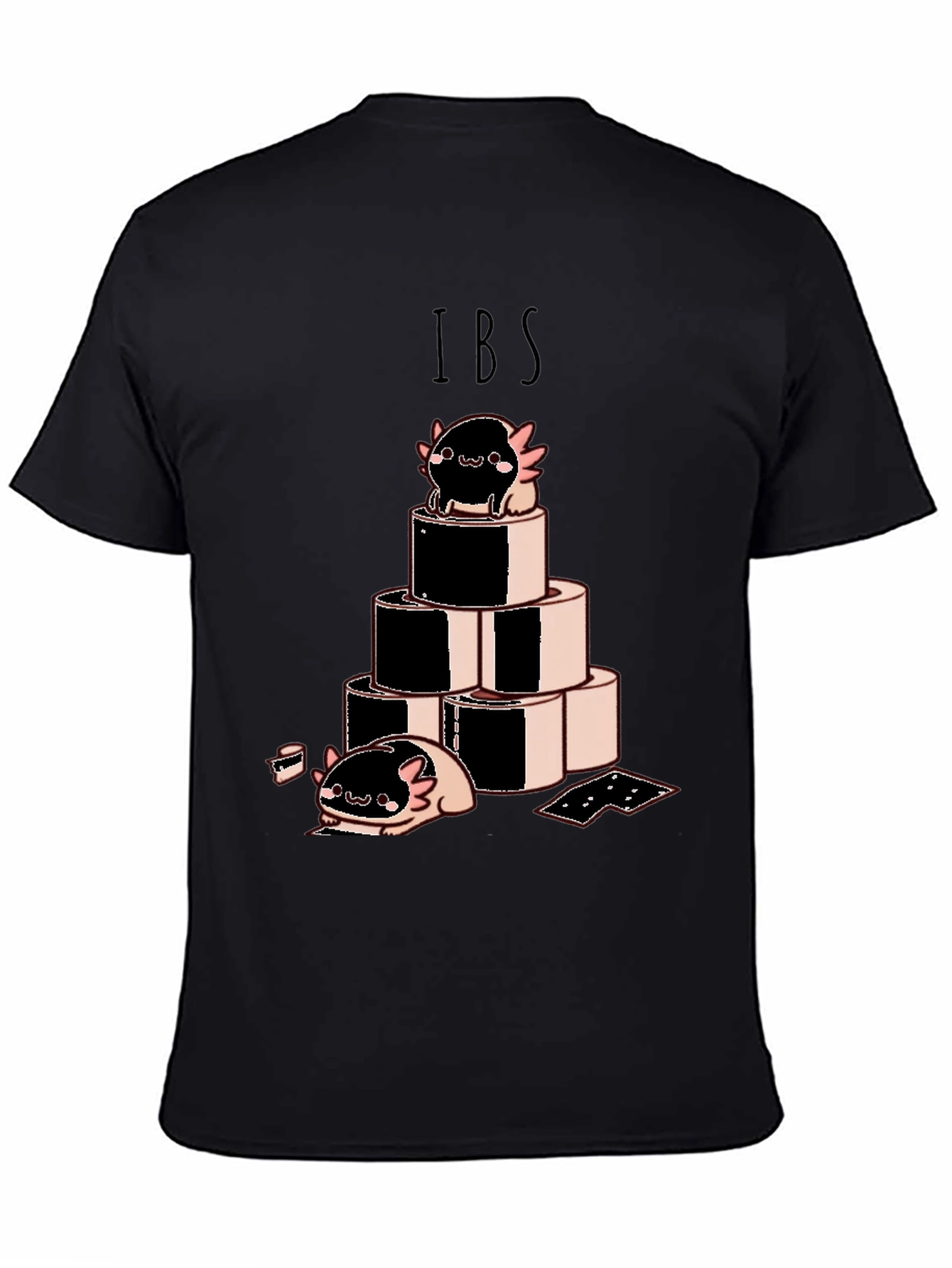 Black IBS Axolotl T-Shirt - Cute & Comfy Tee view 4