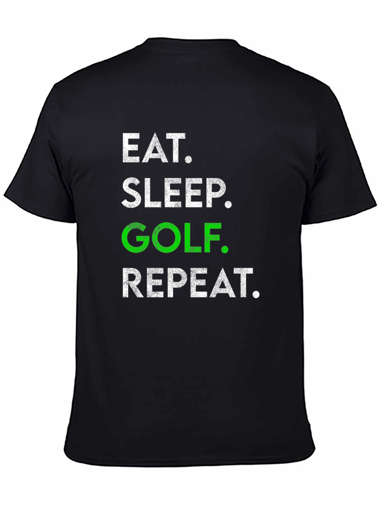 Black Eat Sleep Golf Repeat Graphic Tee - Golf Lover T-Shirt view 4