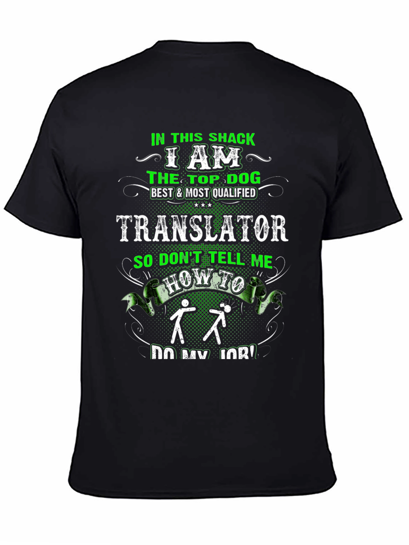 Black In This Shack I Am The Top Dog Translator T-Shirt view 4
