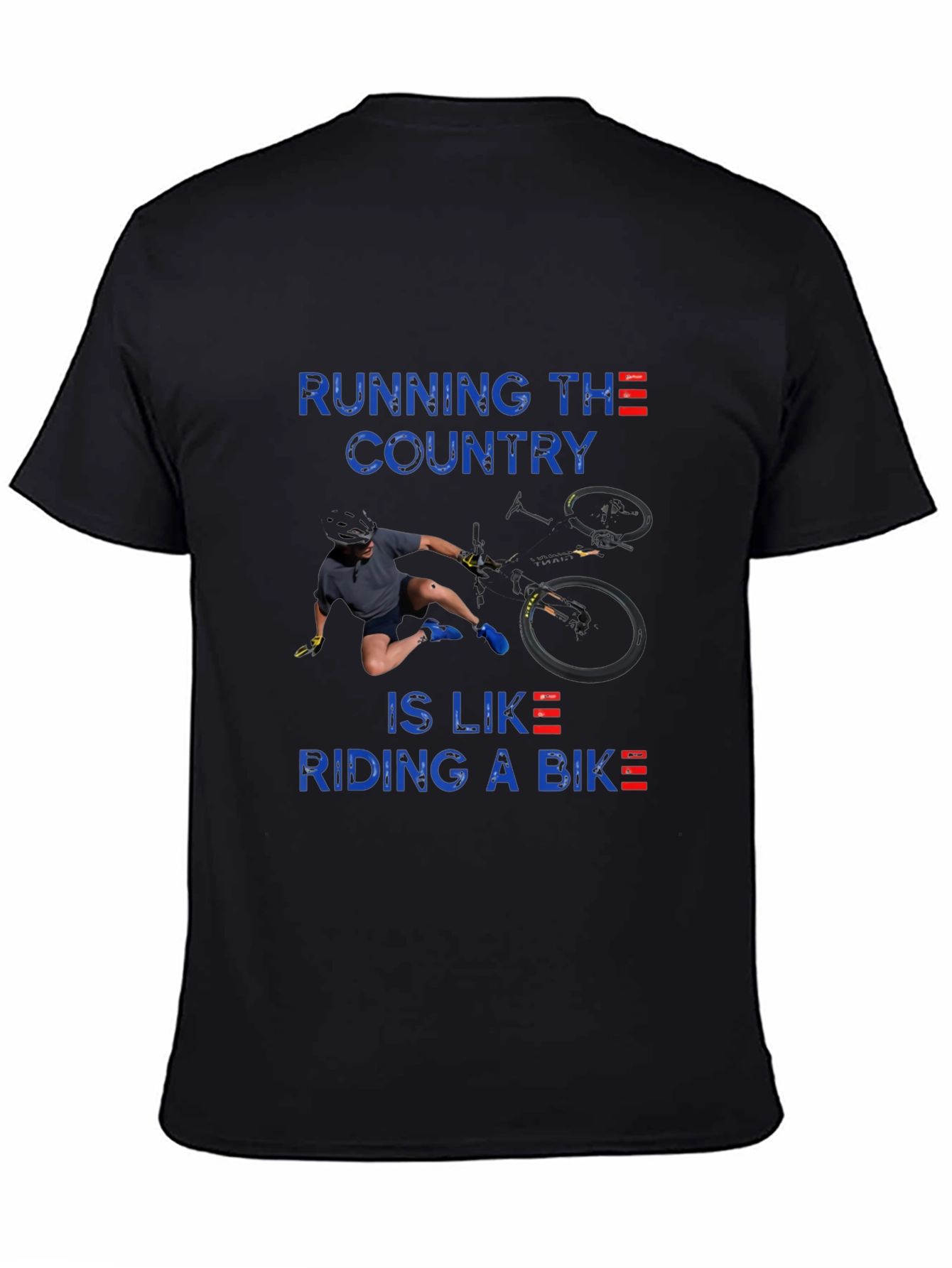 Black Running the Country Like Riding a Bike T-Shirt view 4