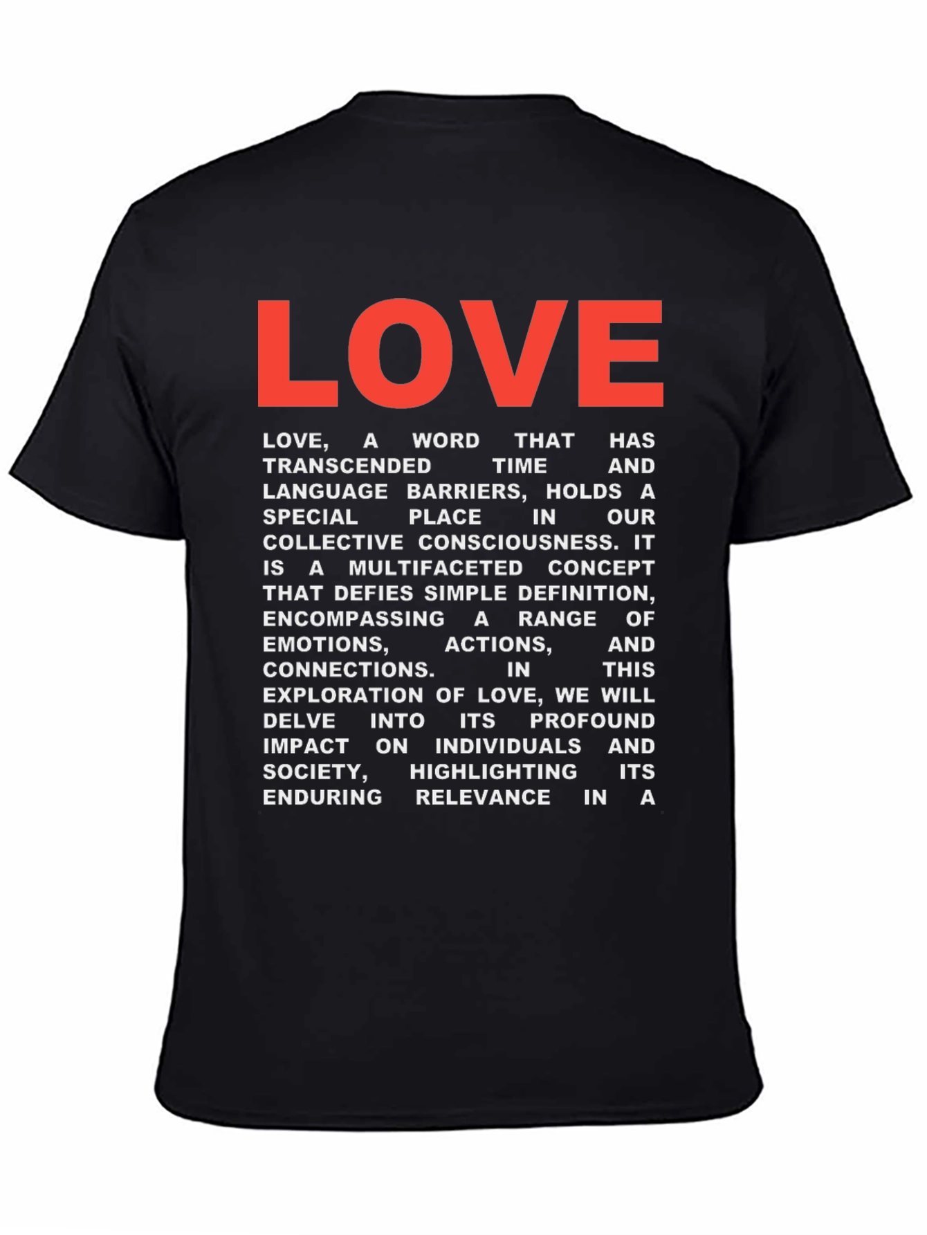 Black LOVE Definition Graphic Tee - Black view 4