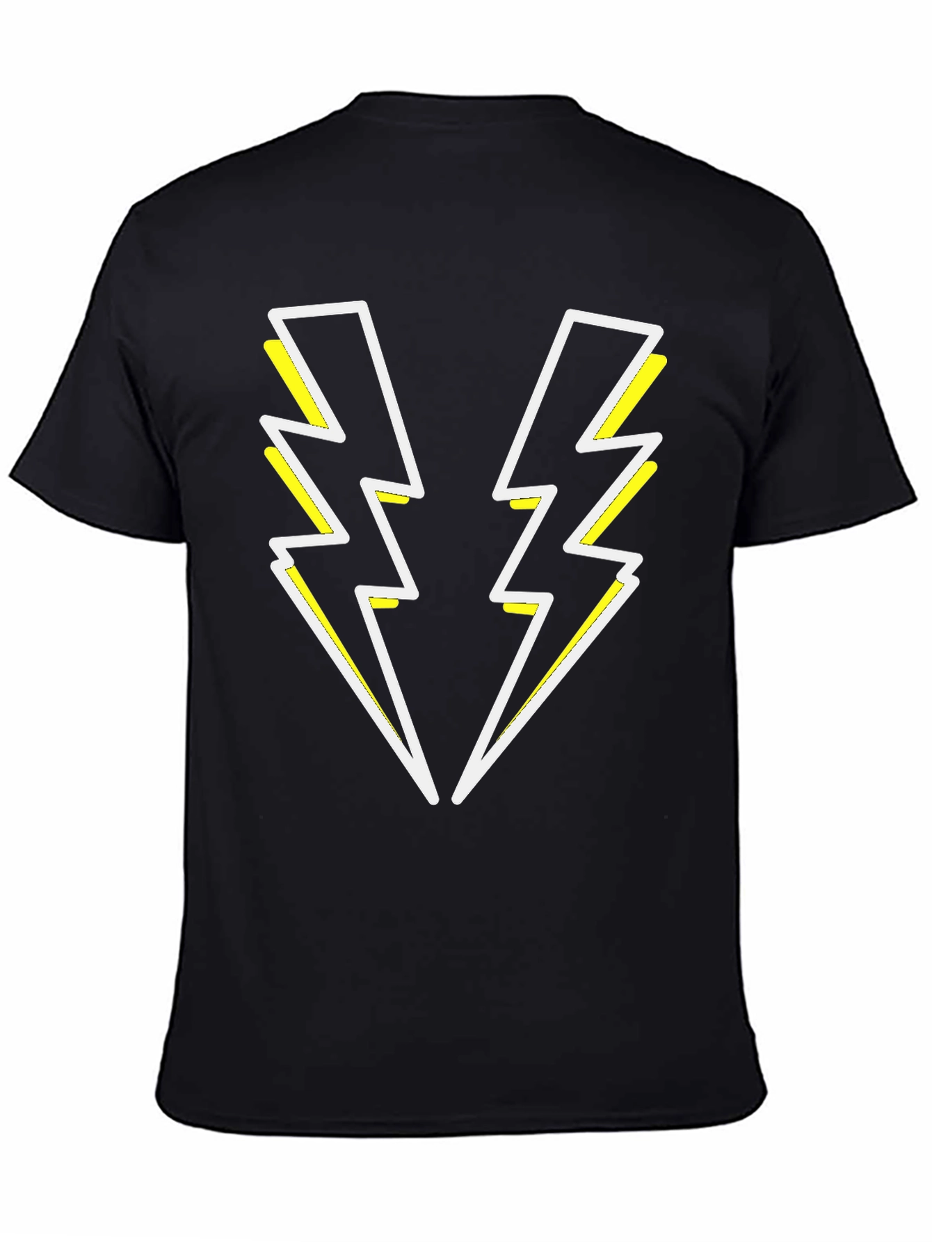 Black Electric Bolt Tee - Black Graphic T-Shirt view 4