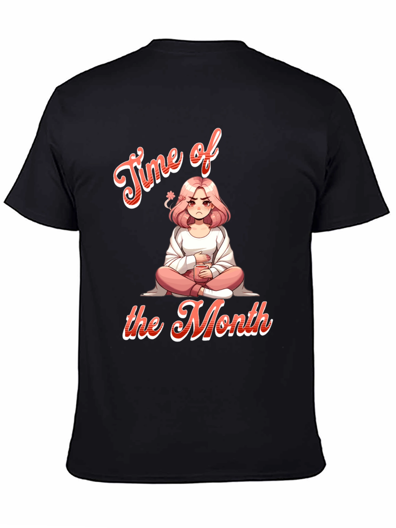 Black Time of the Month Graphic Tee - Funny Period Shirt view 4