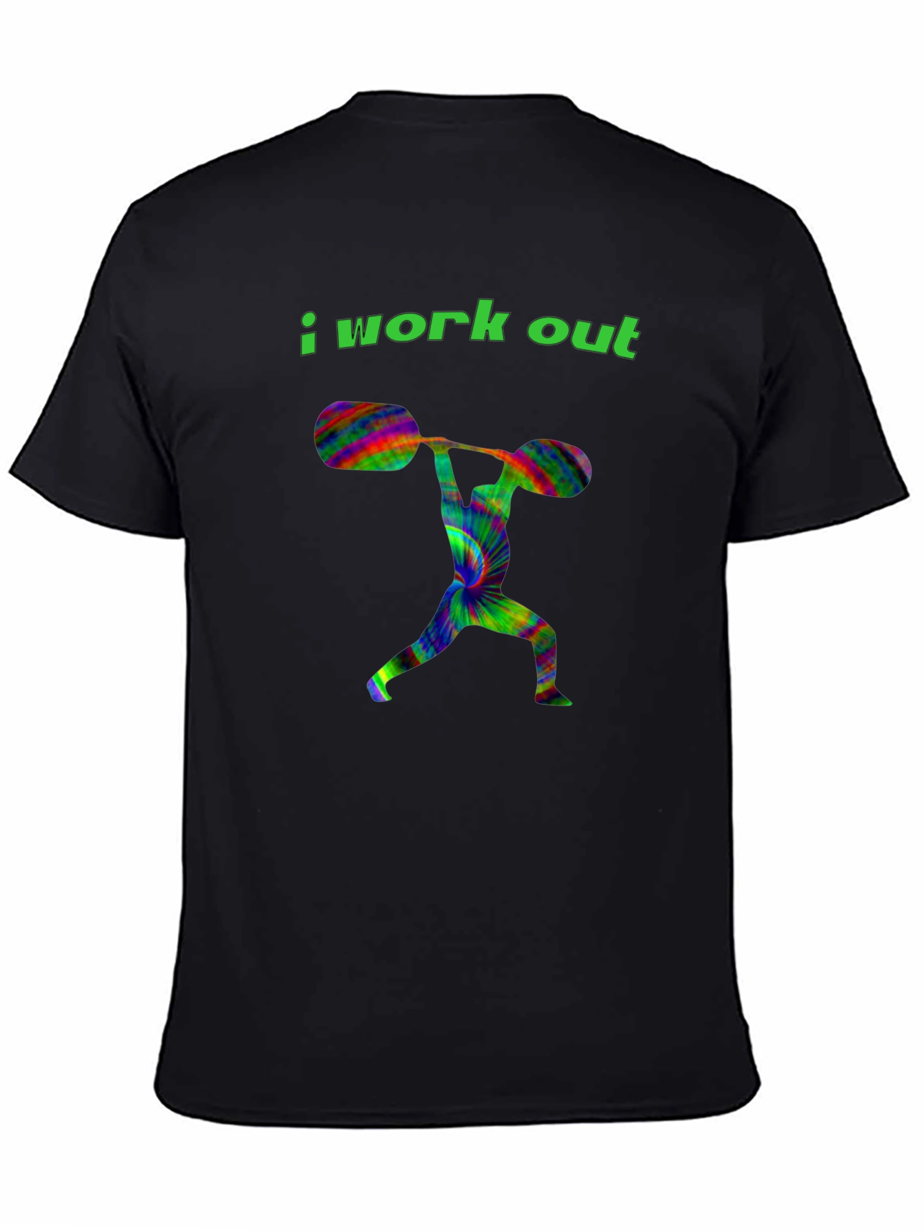 Black I Work Out Graphic T-Shirt - Men's Fitness Apparel view 4