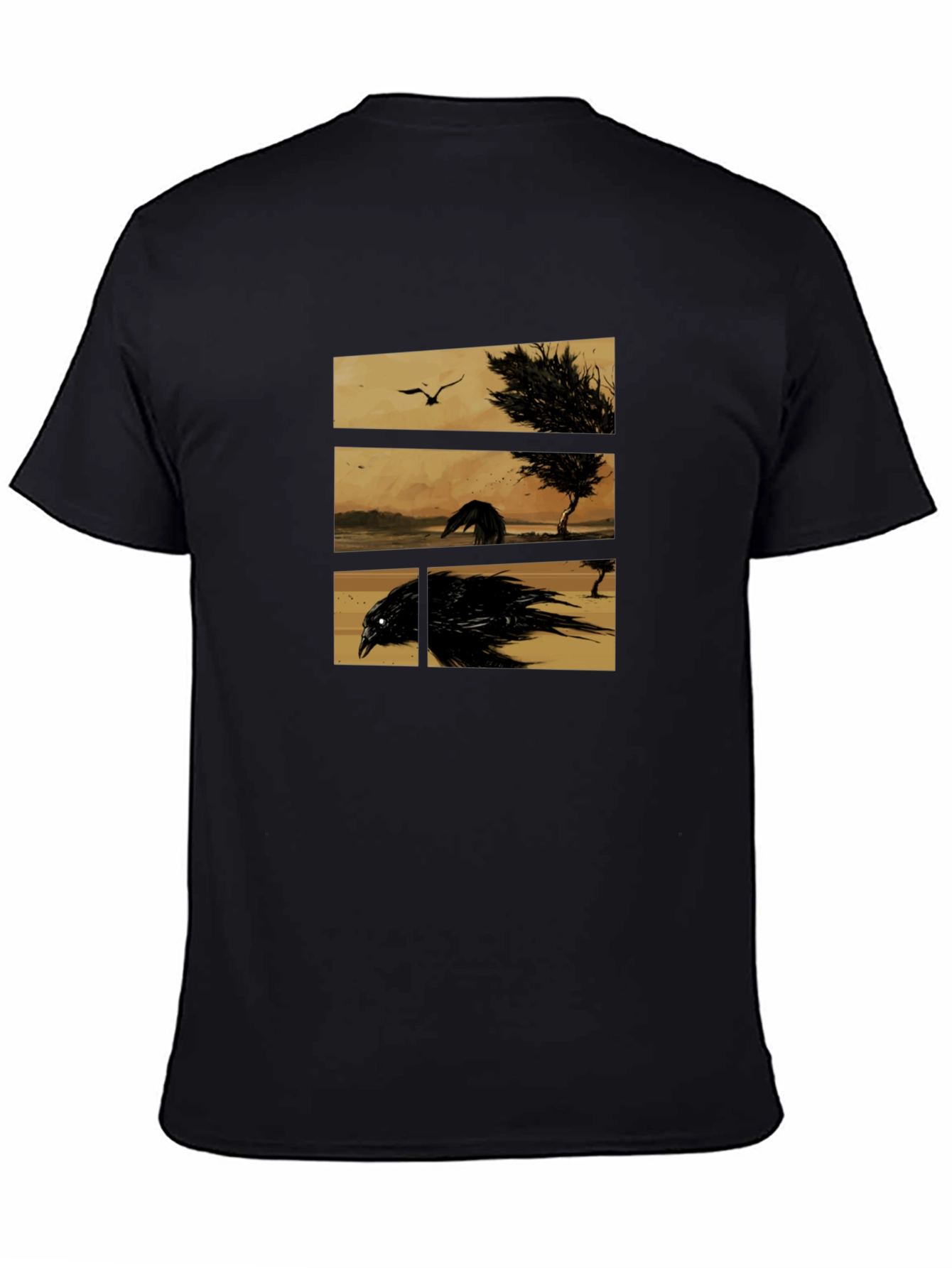 Black Raven Graphic T-Shirt - Unique Artistic Design view 4
