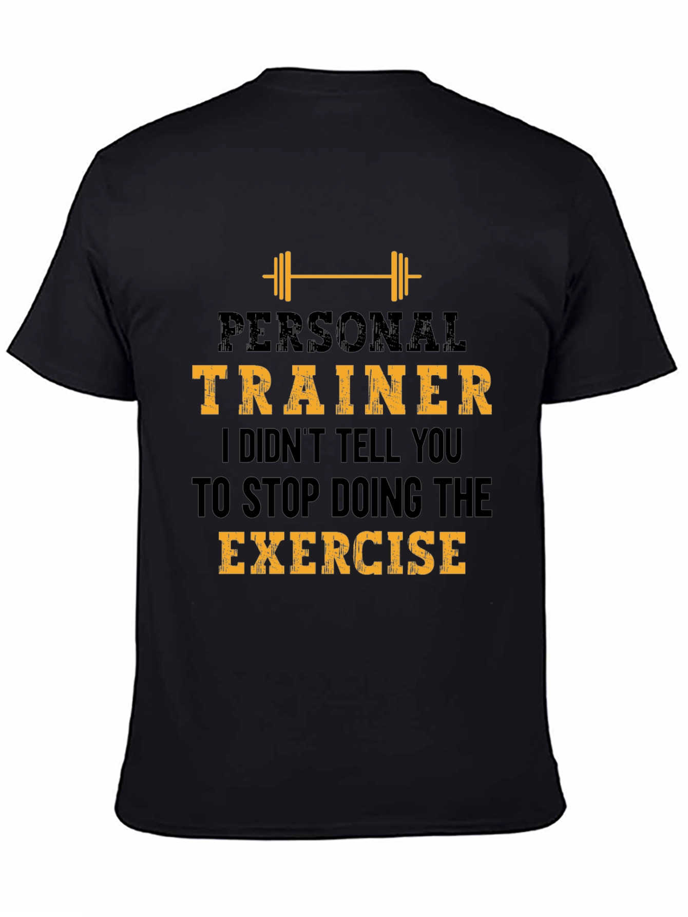 Black Personal Trainer Exercise T-Shirt view 4