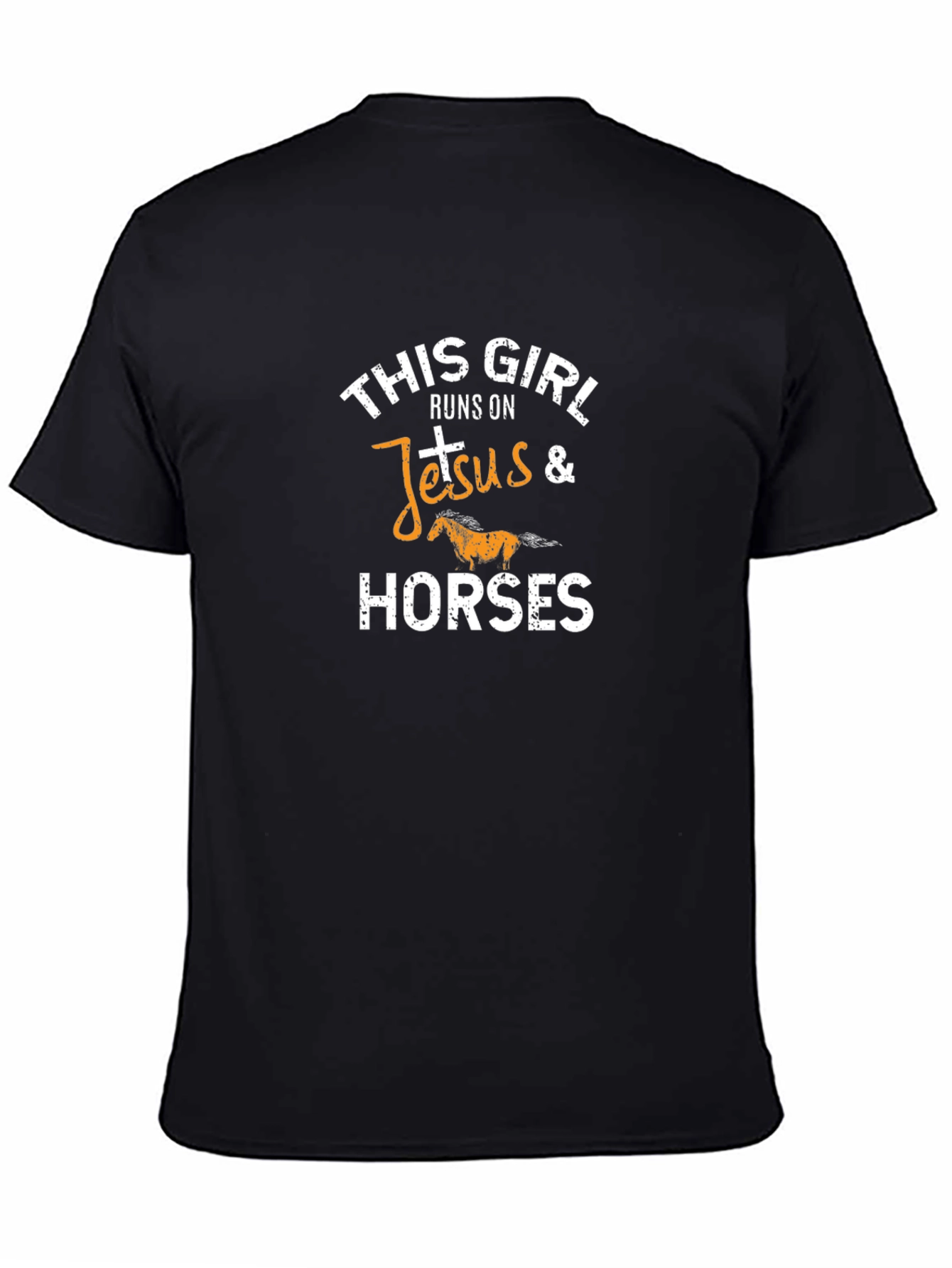Black Runs on Jesus & Horses Graphic T-Shirt view 4