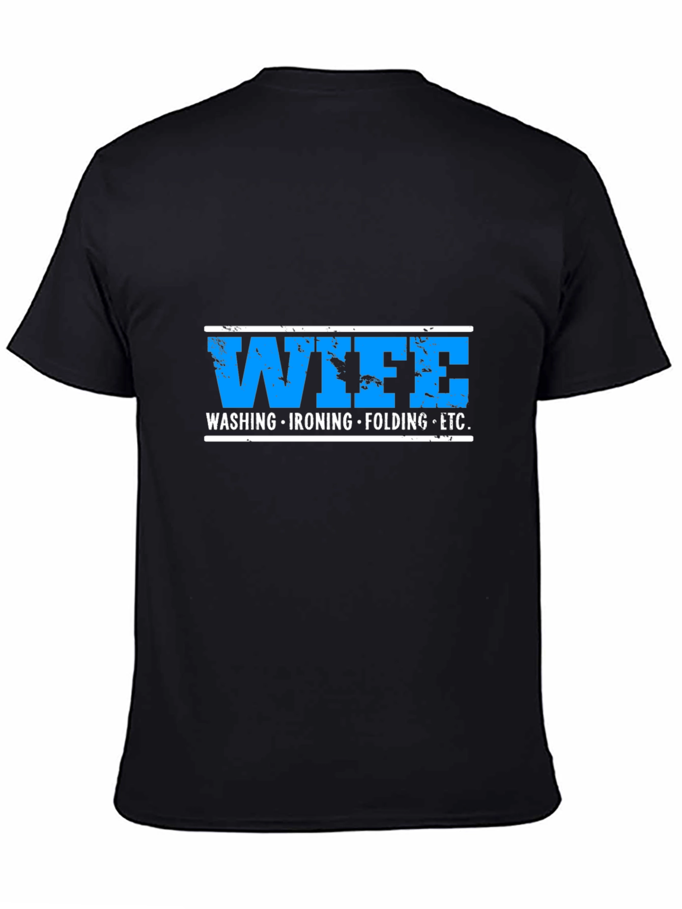 Black Wife Washing Ironing Folding ETC Funny Graphic T-Shirt view 4