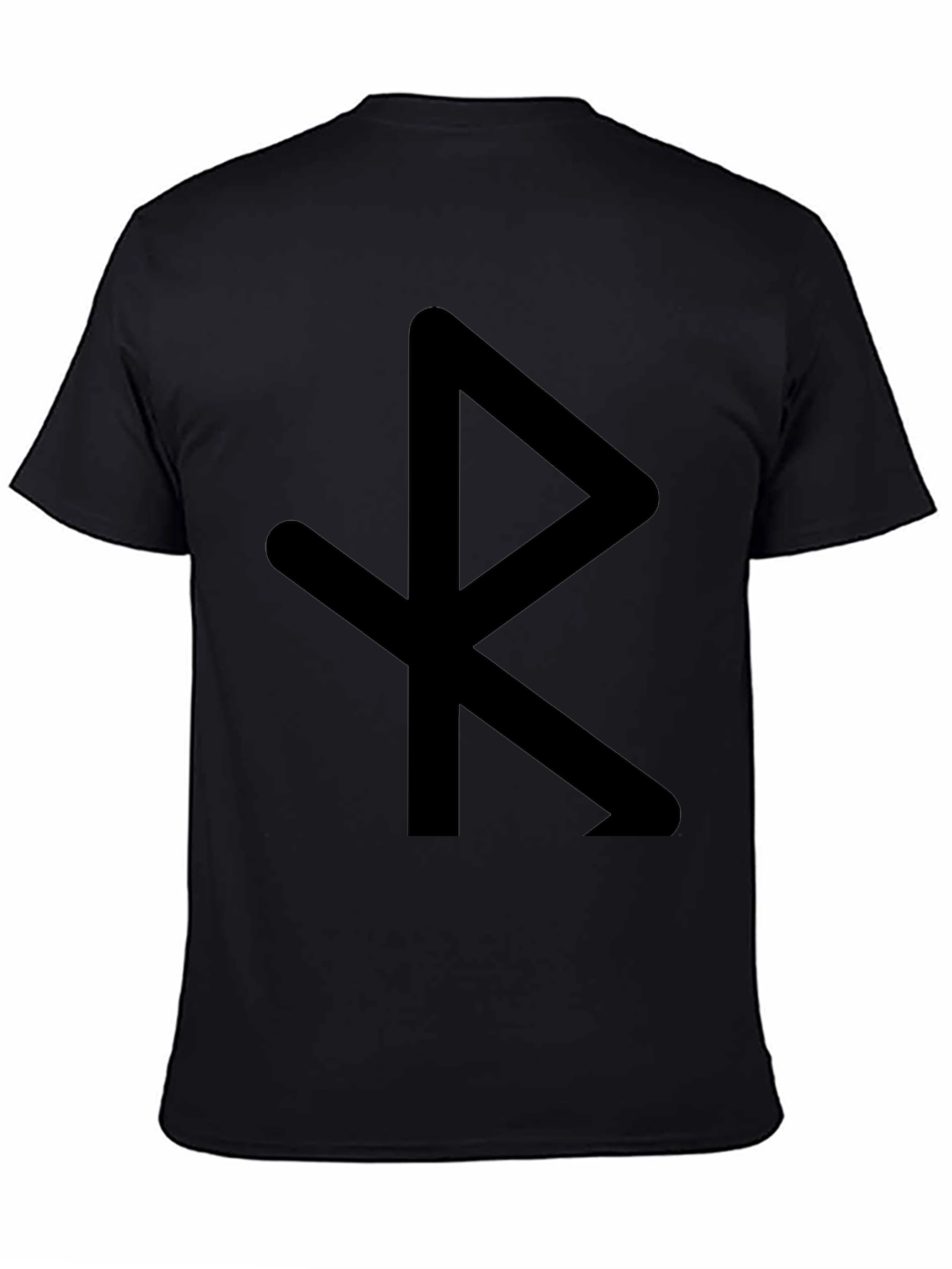 Black Black Rune Symbol T-Shirt | Viking Aesthetic Tee view 4