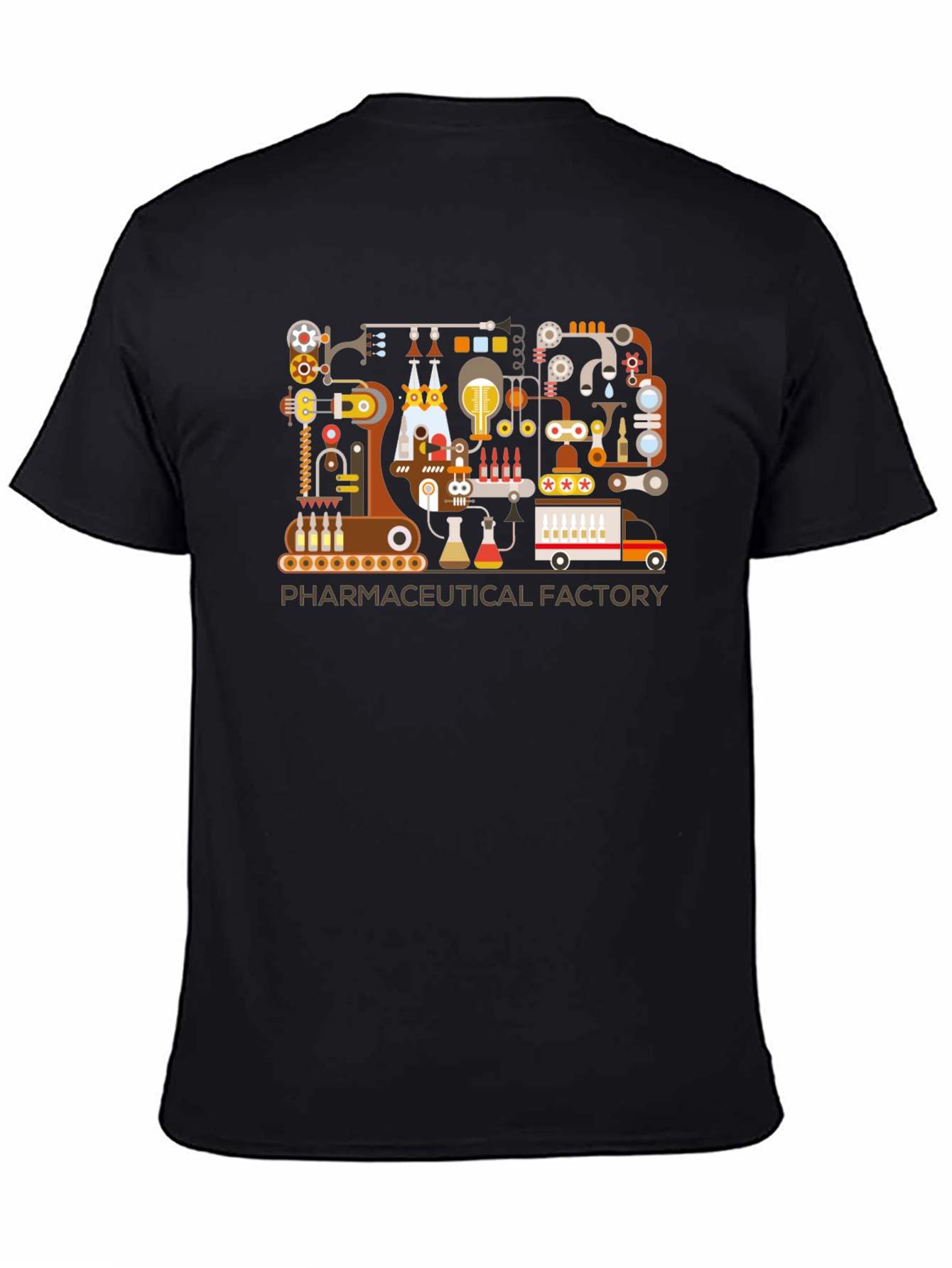 Black Pharmaceutical Factory Graphic T-Shirt view 4