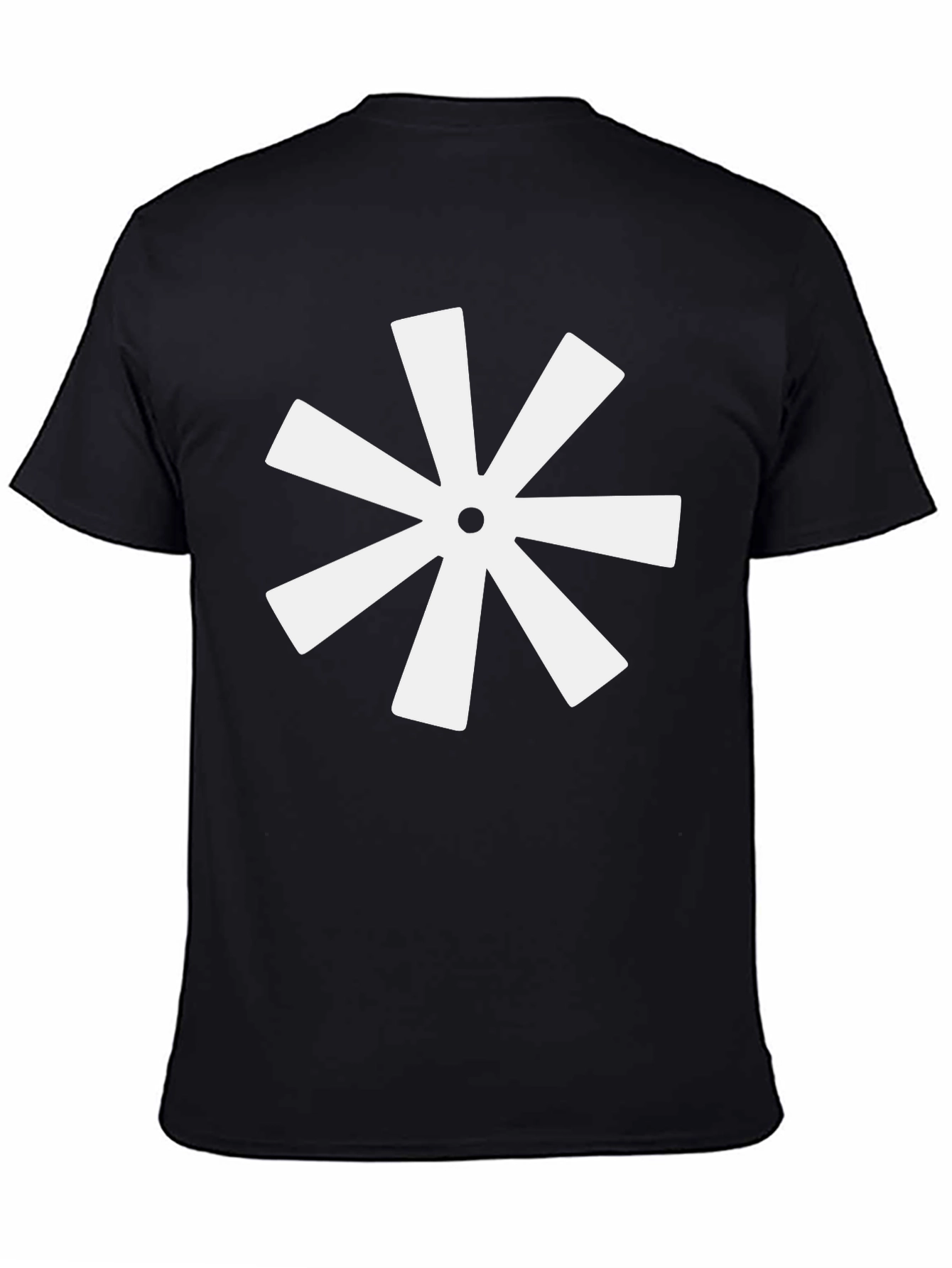 Black Asterisk Flower Graphic Tee - Modern Black T-Shirt view 4