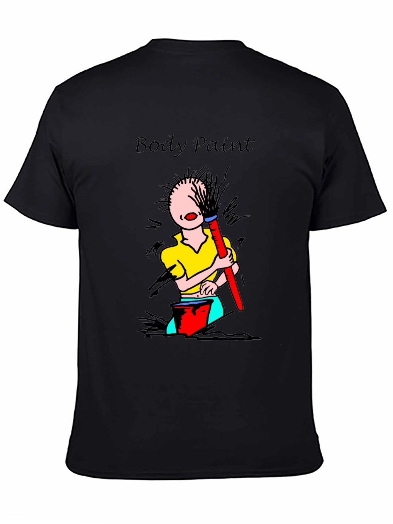 Black Body Paint T-Shirt - Whimsical Design view 4
