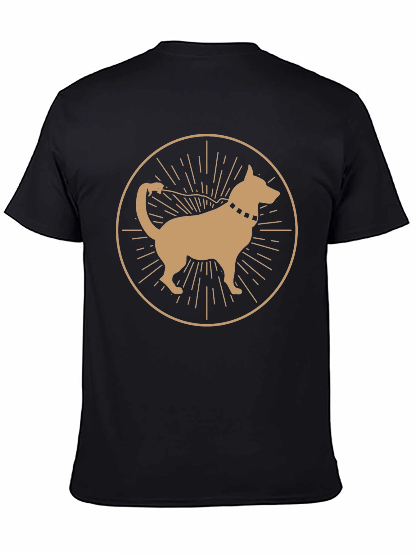Black Dog Graphic Tee - Black Cotton Blend, Canine Design view 4