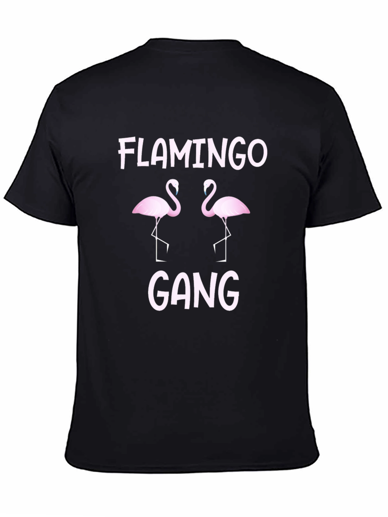Black Flamingo Gang Graphic T-Shirt - Crew Neck view 4