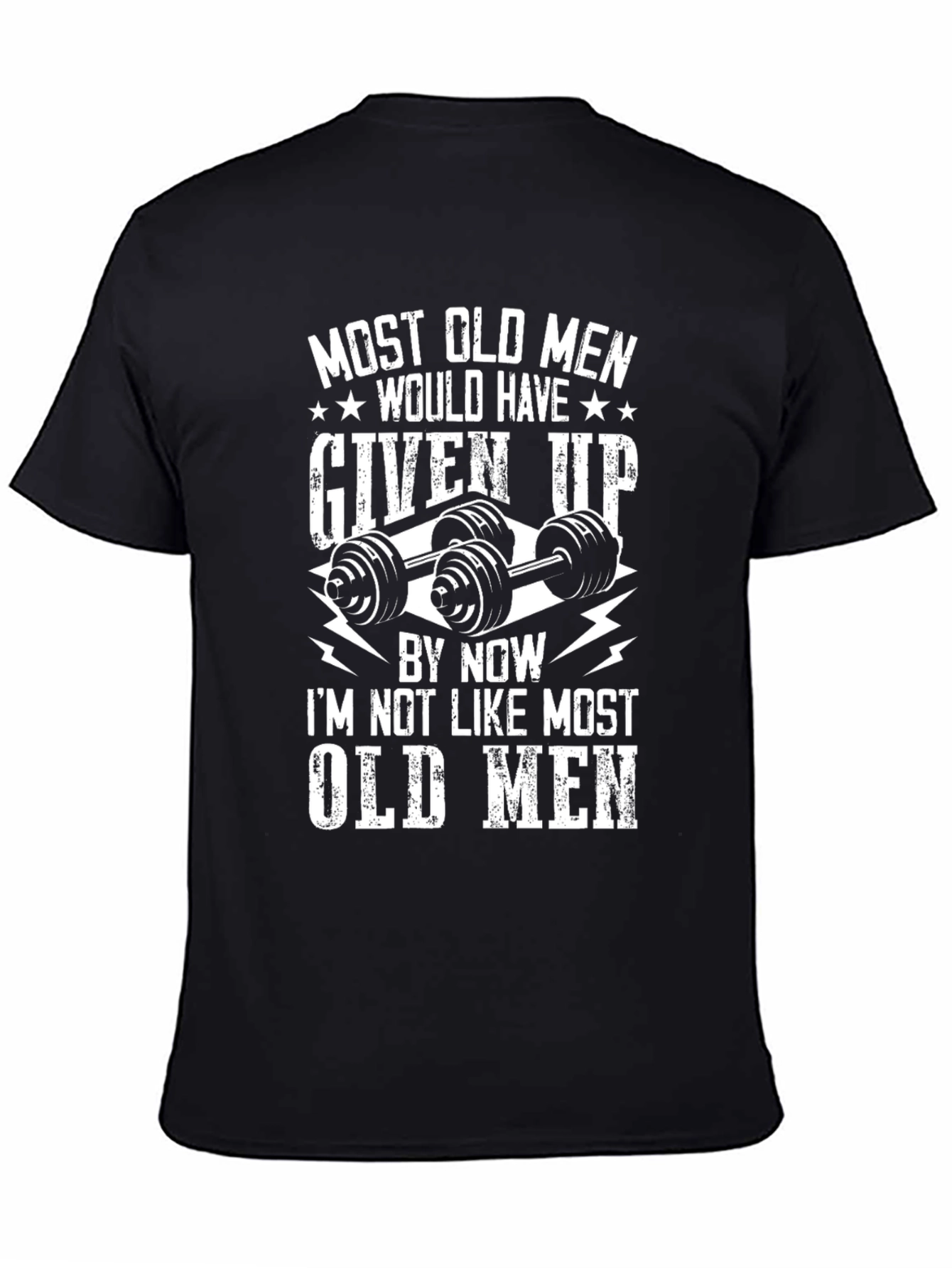 Black Most Old Men Fitness T-Shirt view 4