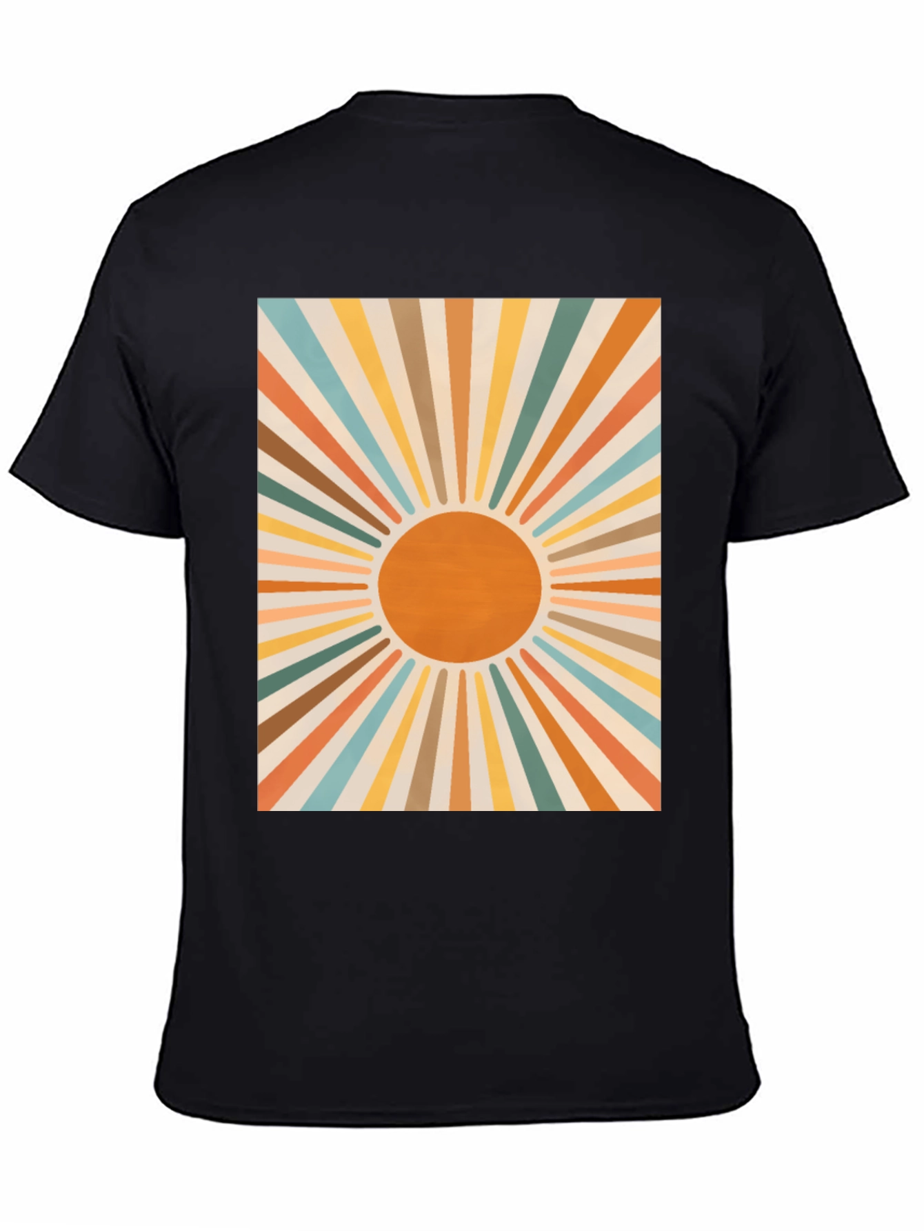 Black Retro Sunburst Graphic Tee - Black view 4