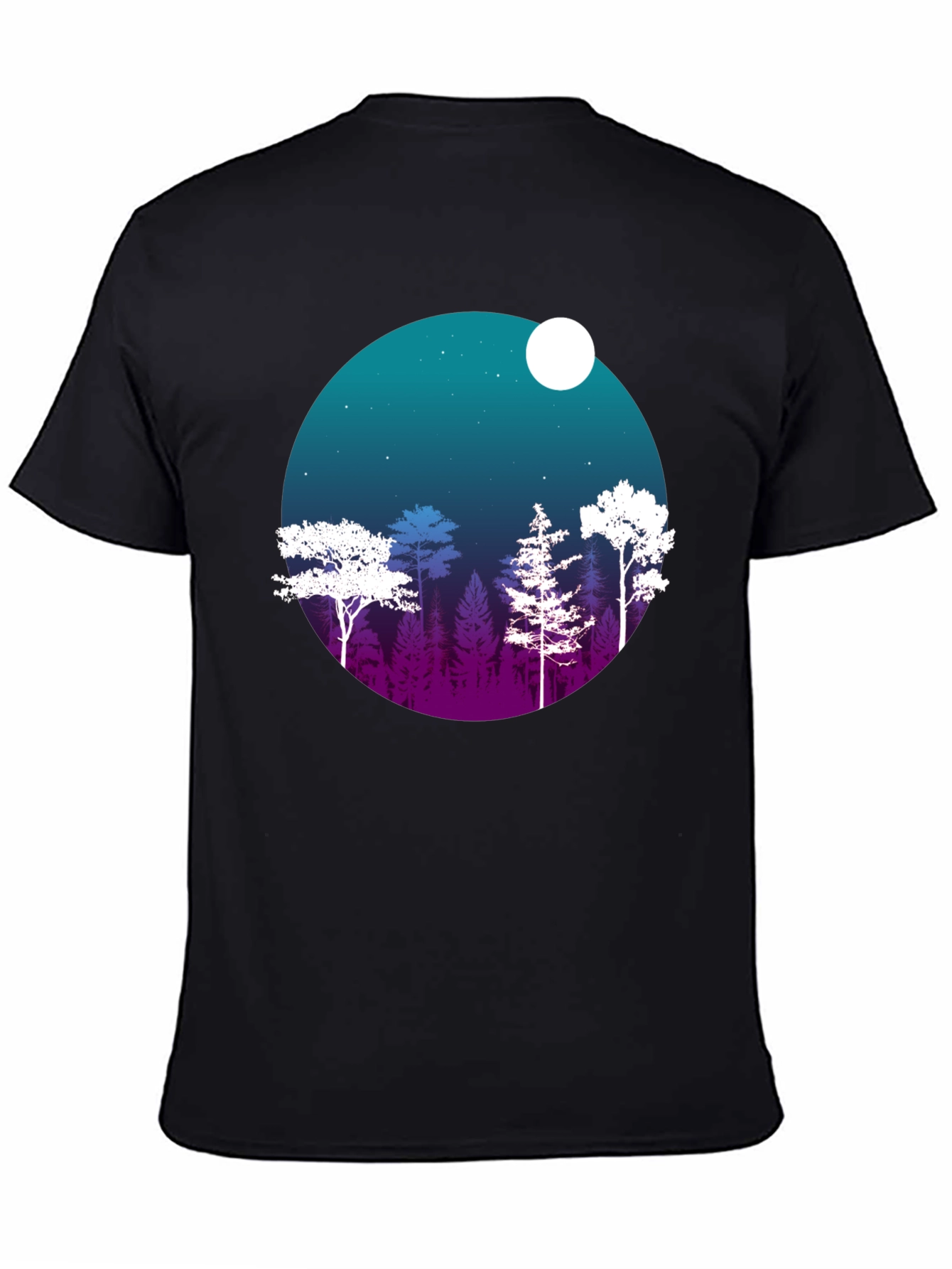 Black Night Forest Graphic Tee view 4