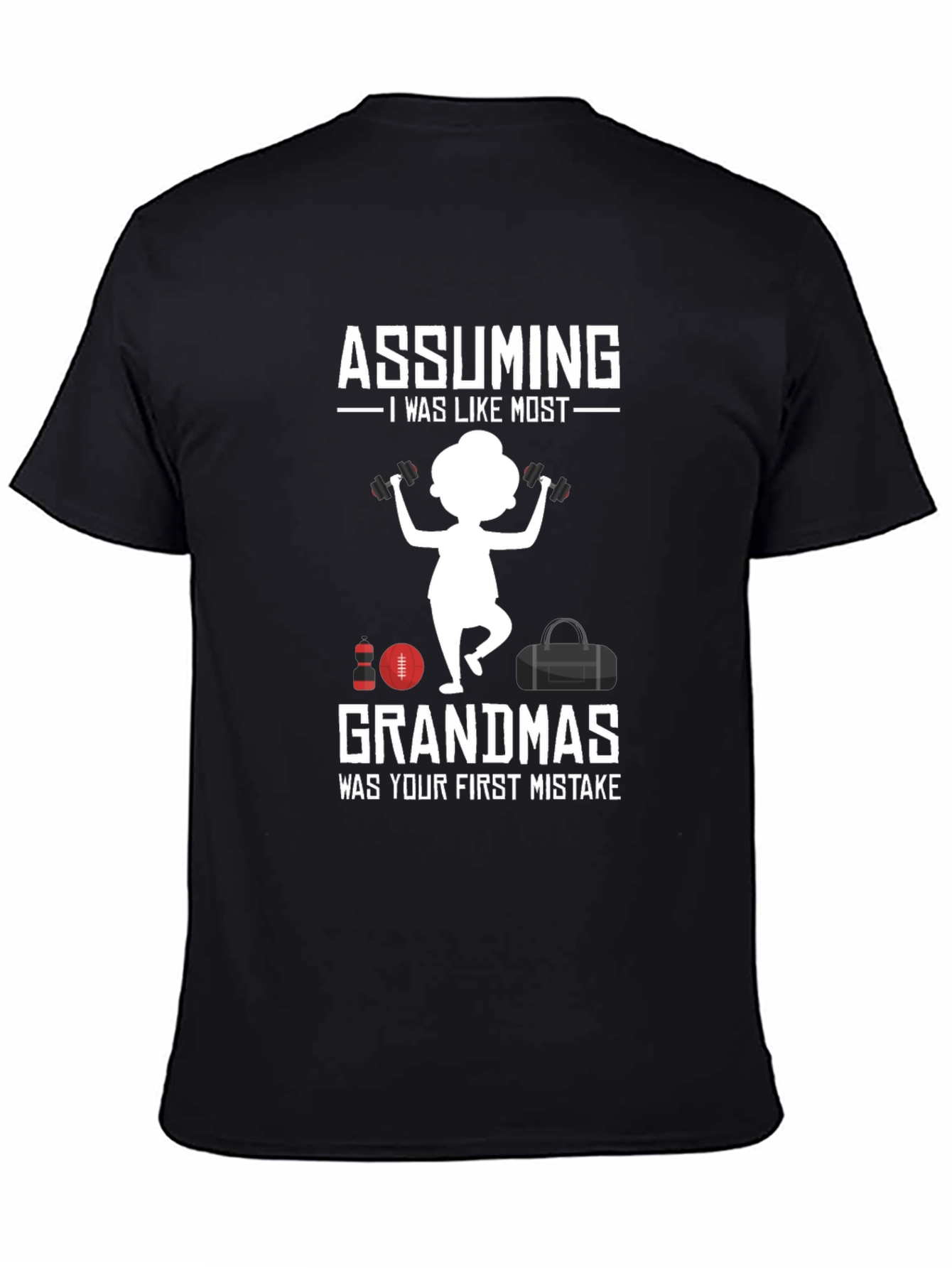 Black Funny Grandma Workout T-Shirt view 4