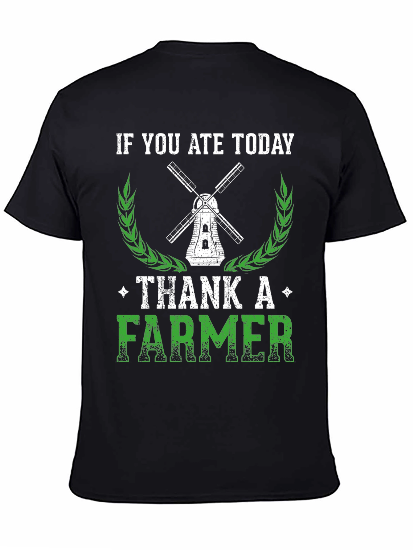 Black Thank A Farmer Graphic Tee - Soft Cotton Black T-Shirt view 4