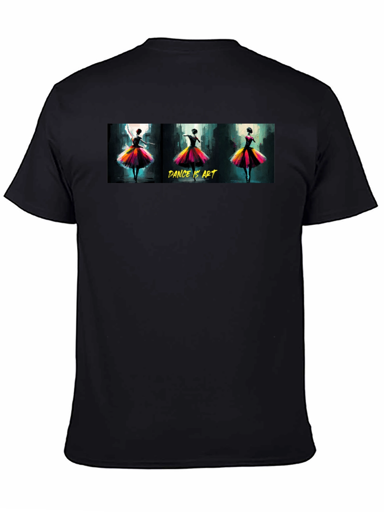 Black Dance is Art Graphic Tee - Black Unisex T-Shirt view 4